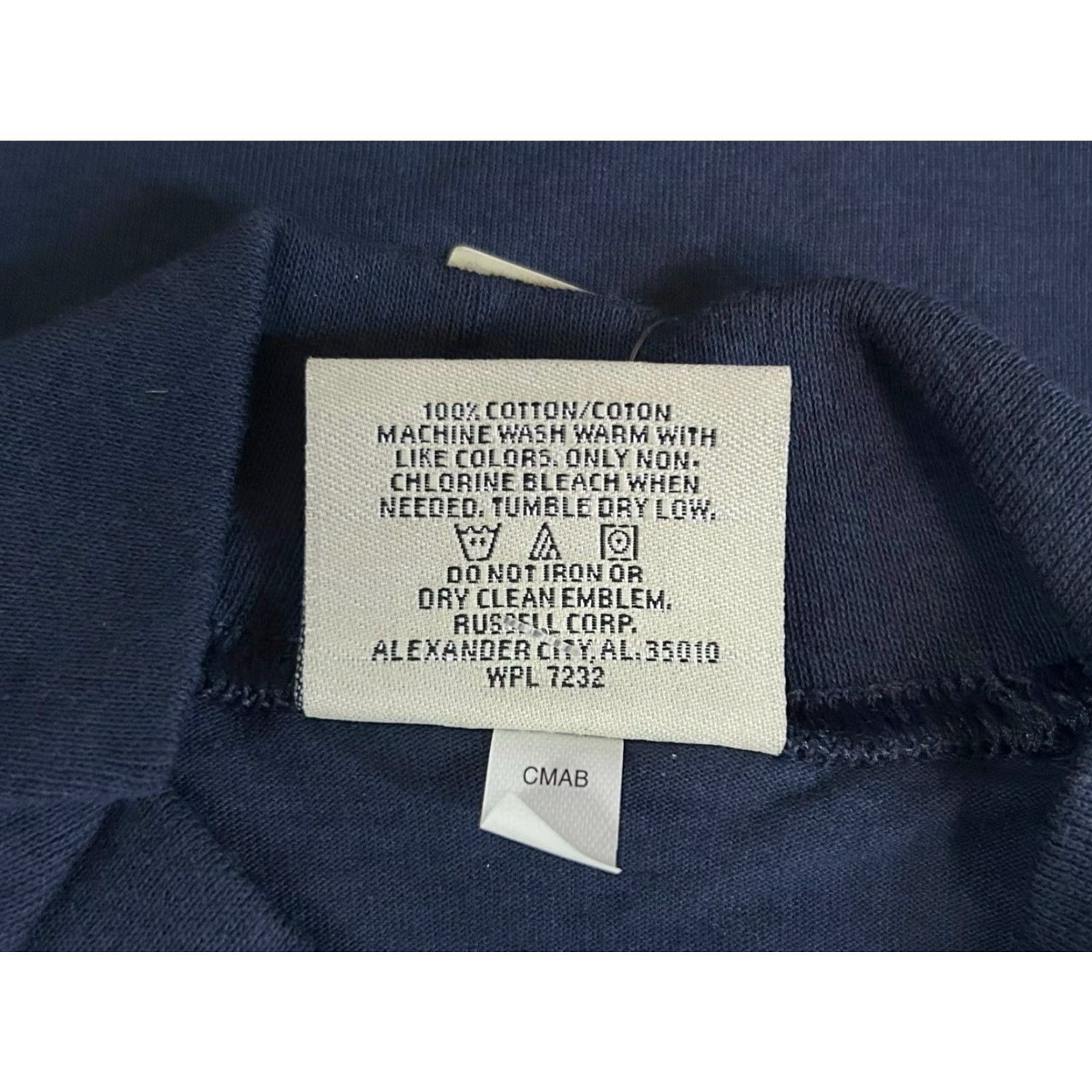 Russell Athletic VINTAGE Russell Athletic Shirt Mens M Navy Blue Mock Neck Pro Cotton 90s NOS NWT Long Sleeve 28" 22" 25" sleeves Size US M / EU 48-50 / 2 - 7 Thumbnail