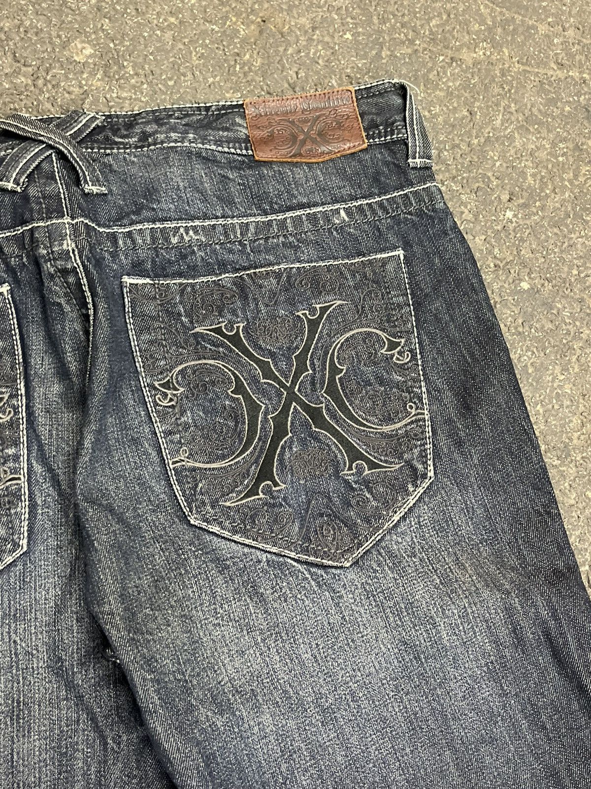 Vintage Y2k baggy fit embroidered denim skater hype rare opium Size US 36 / EU 52 - 6 Thumbnail