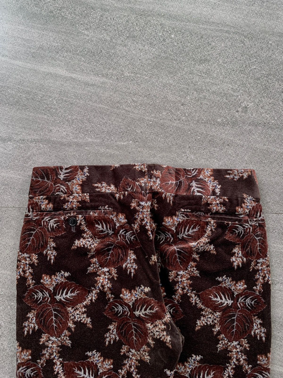 Comme des Garcons FREE TAX! 2001 Floral Velvet Patterned Flared Trousers Size US 29 - 6 Thumbnail