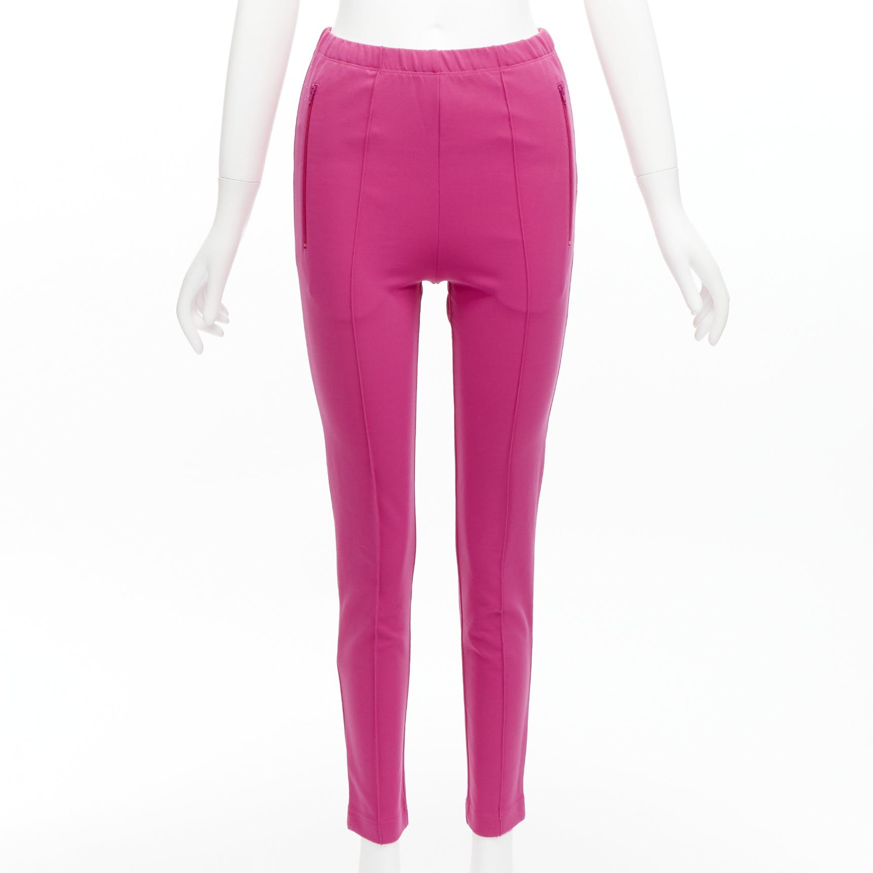 Balenciaga BALENCIAGA Demna 2017 hot pink zip pockets tapered high waist jogger pants FR36 S Size 27" / US 4 / IT 40 - 1 Thumbnail