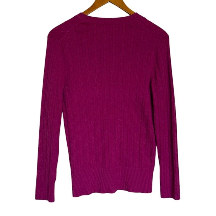 Tommy Hilfiger Tommy Hilfiger Sweater Women X Large Pink Cable Knit V Neck Size XL / US 12-14 / IT 48-50 - 5 Thumbnail