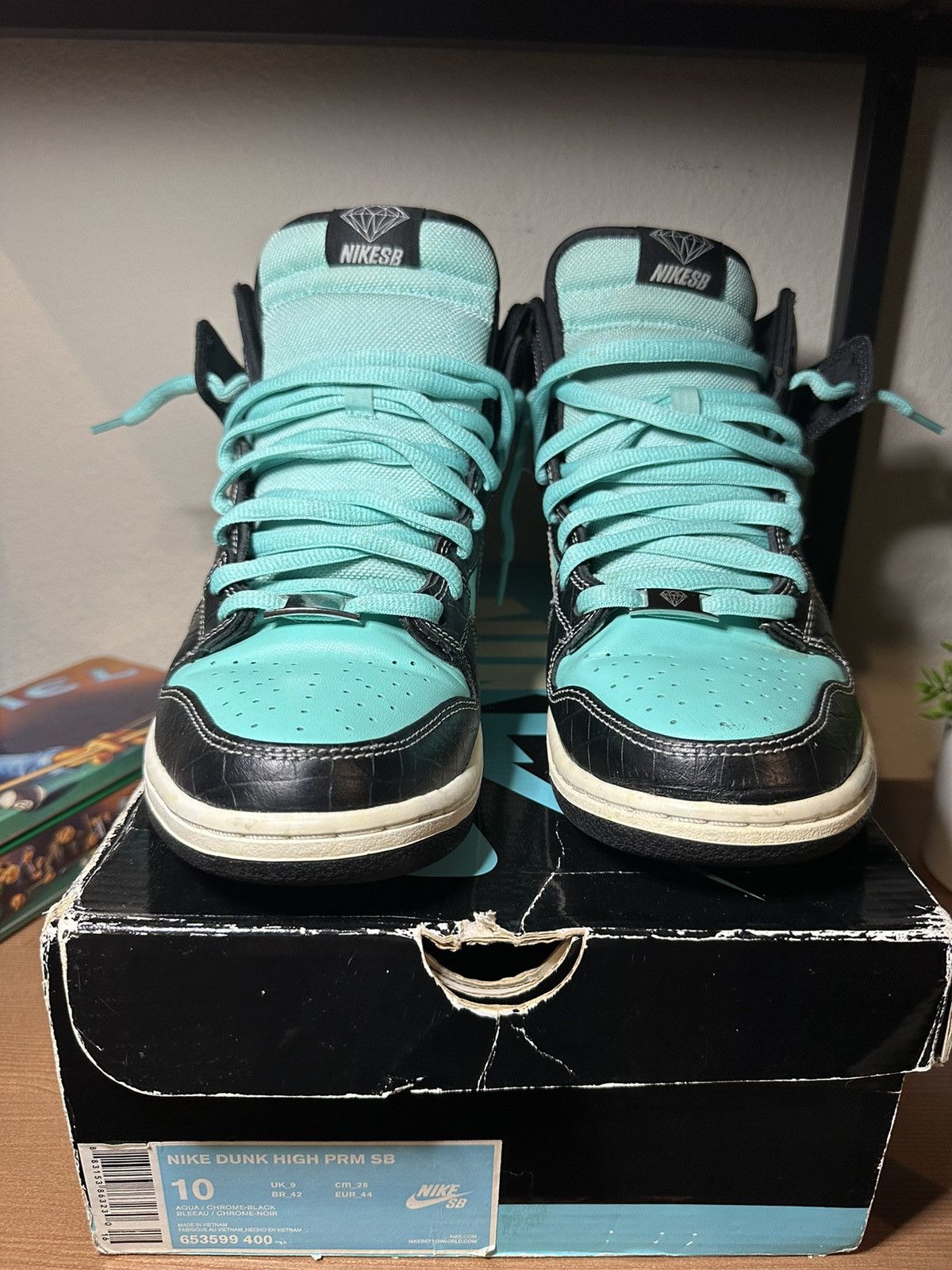 Diamond Supply Co. × Nike Nike SB Dunk High Premium x Diamond Supply Co. Tiffany 2014 Size US 10 / EU 43 - 3 Thumbnail