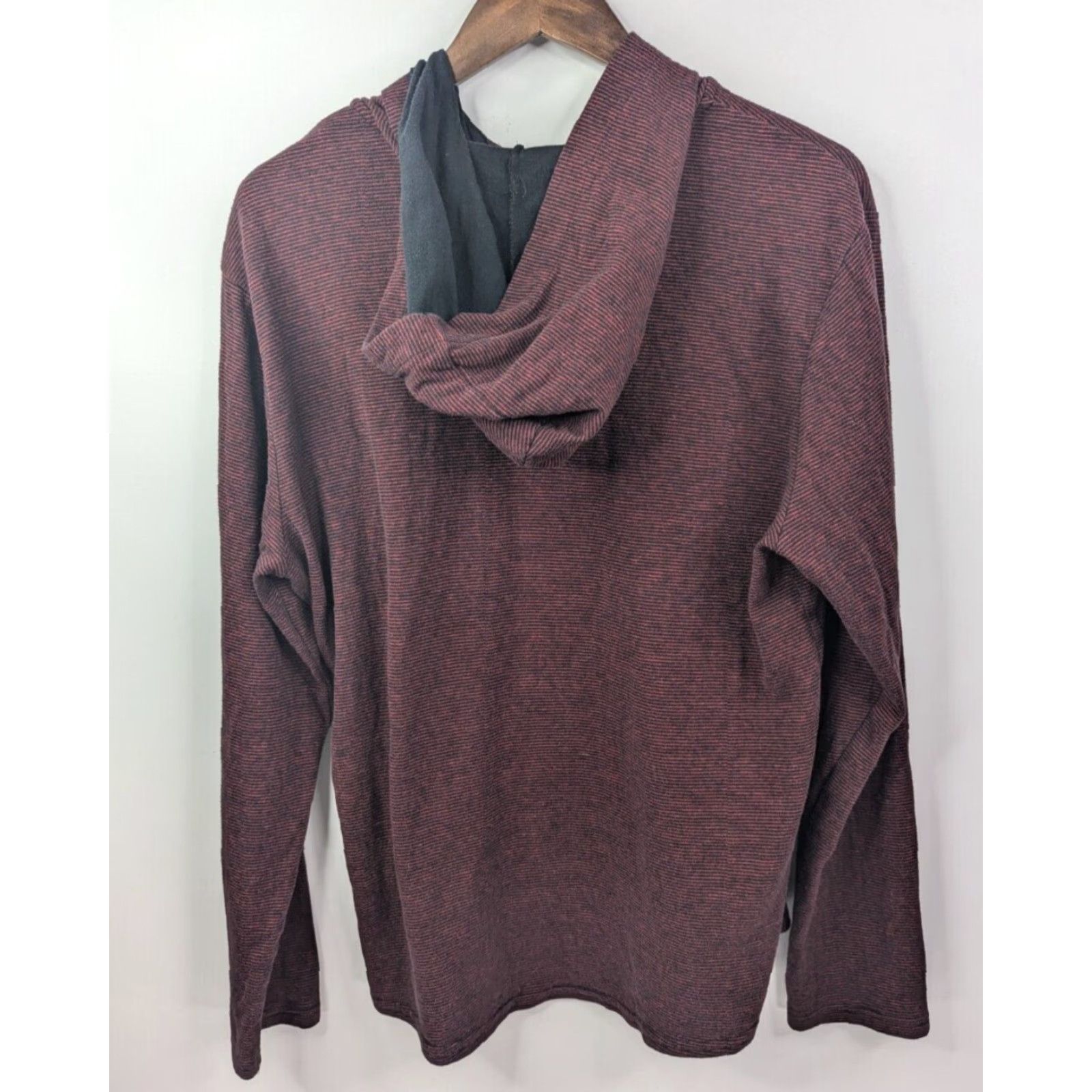 Hurley Hurley Hooded Sweatshirt XL Women’s Pullover Burgundy Stripe Black Cotton Polyester 90s Activewear Ladies Shirt? Size XL / US 12-14 / IT 48-50 - 3 Thumbnail