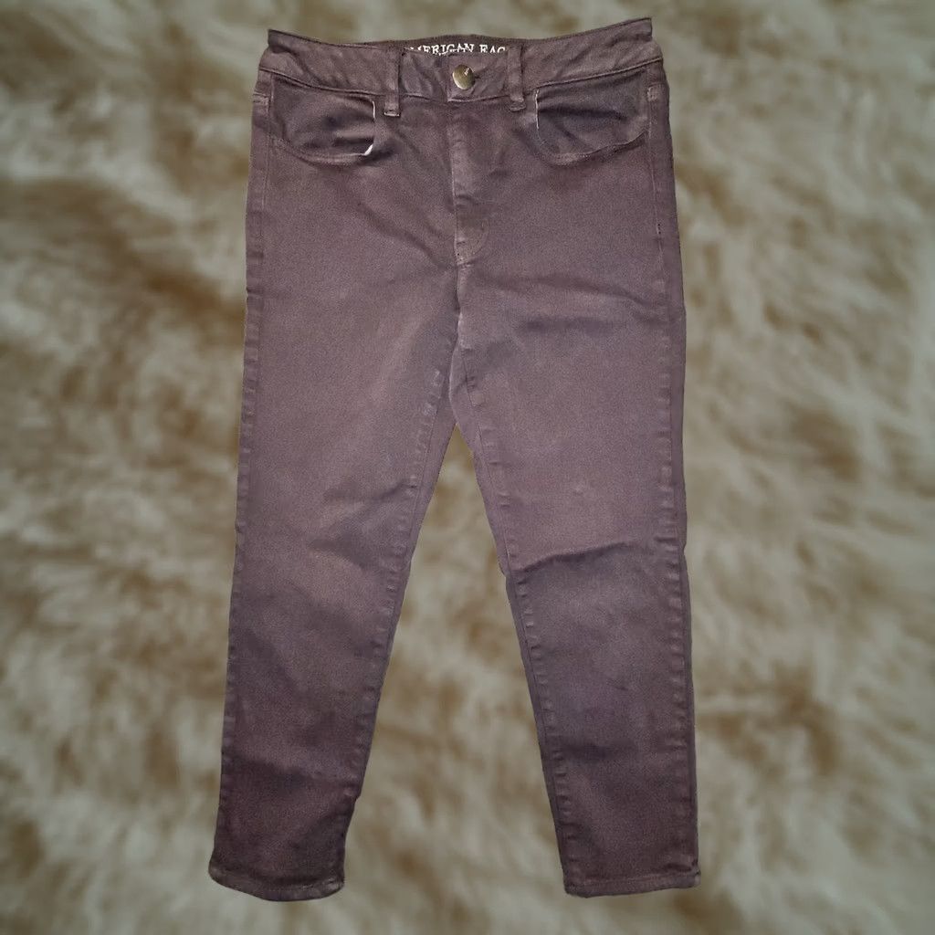 American Eagle Outfitters VINTAGE American Eagle High Rise Jegging Crop Women's 6 Purple Preppy Jeans Cropped Size 28" / US 6 / IT 42 - 1 Thumbnail