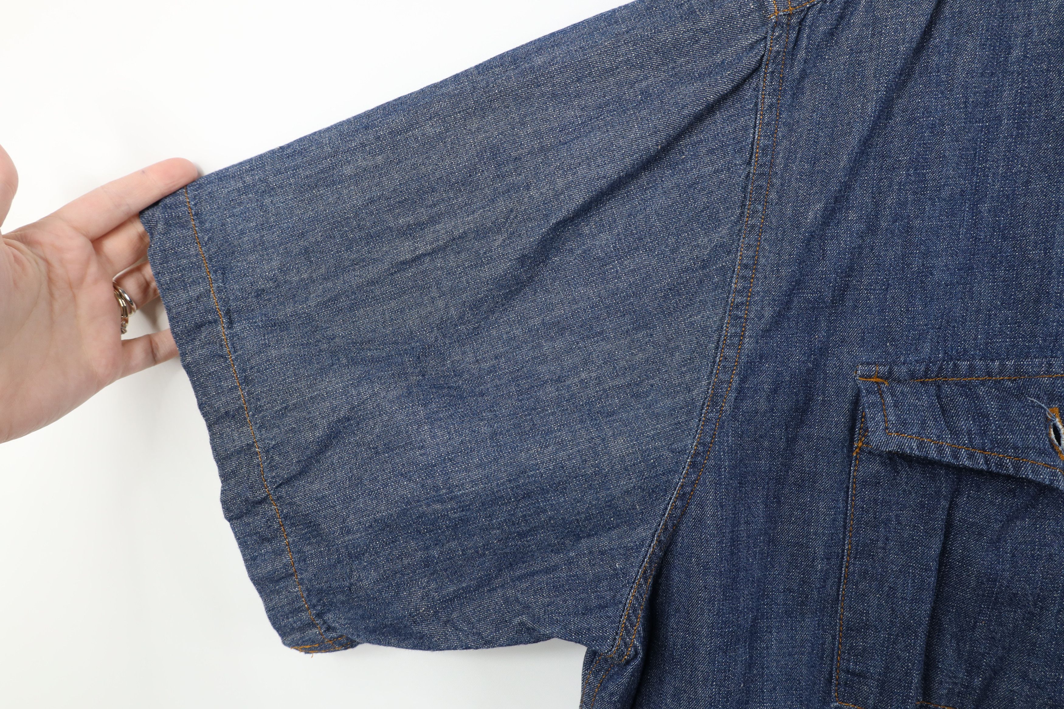 Vintage Vintage 90s Streetwear Chambray Denim Button Shirt Blue Size US XXL / EU 58 / 5 - 8 Thumbnail