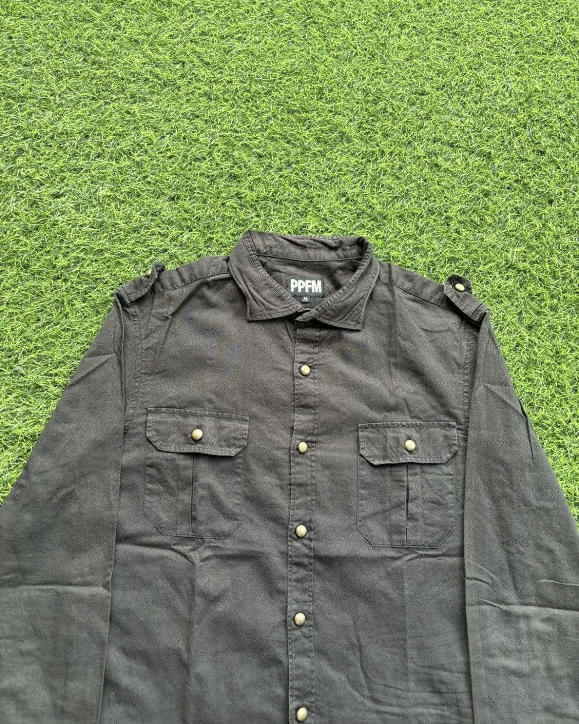 PPFM POFM Grey Button up Shirt Size US M / EU 48-50 / 2 - 2 Thumbnail