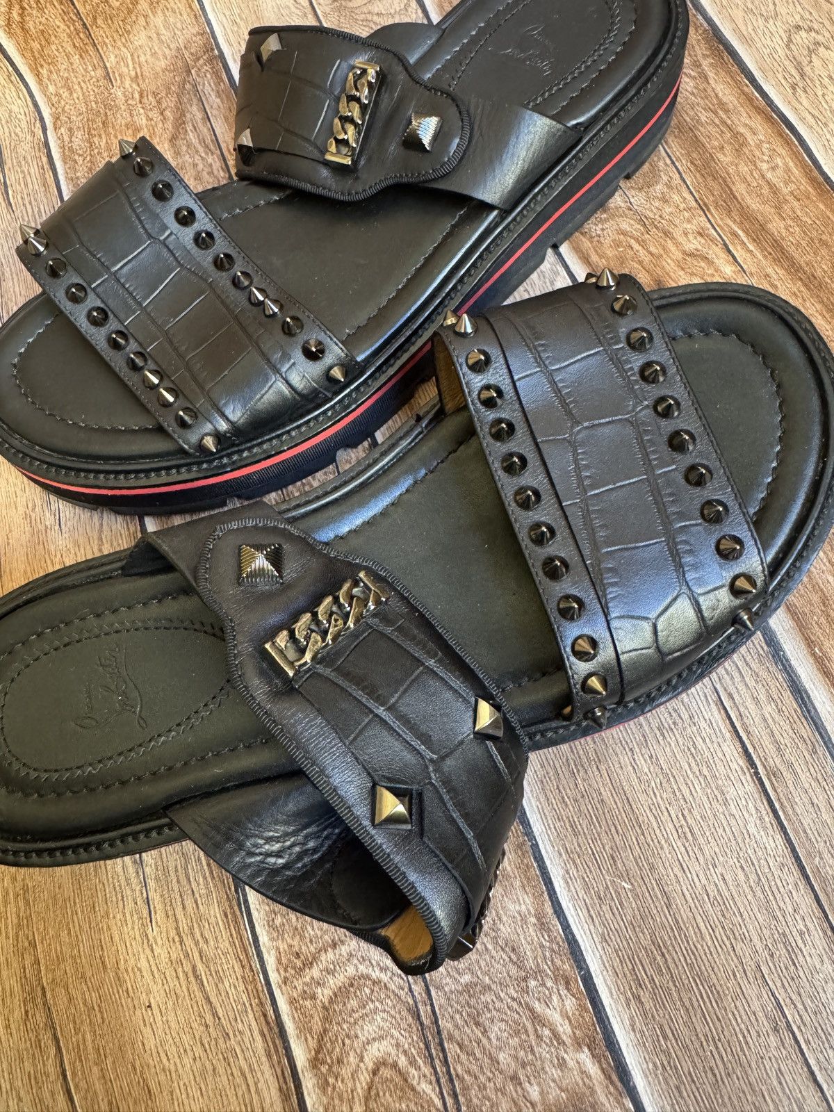 Christian Louboutin Rare Crog studded leather sandals Size US 7.5 / EU 40-41 - 10 Thumbnail