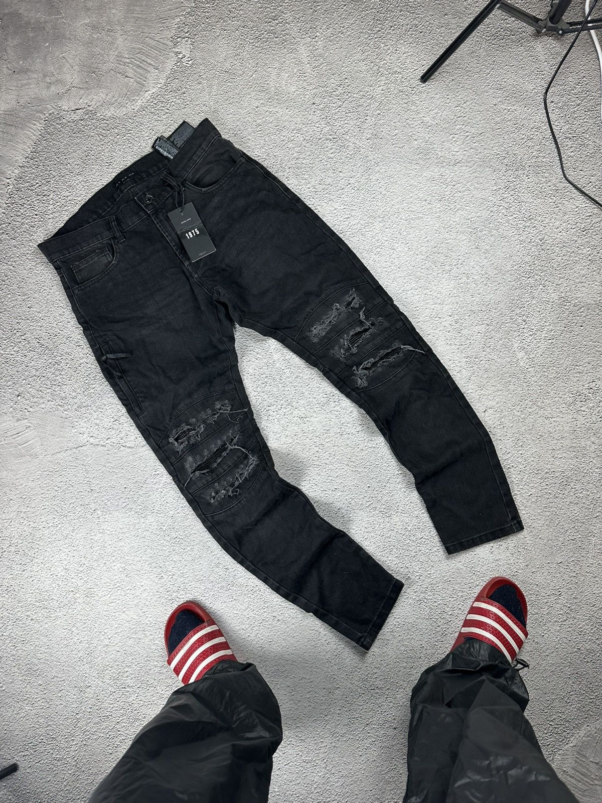 Denim Slim Fit Jeans Balmain Style Hype Y2K Drill Style