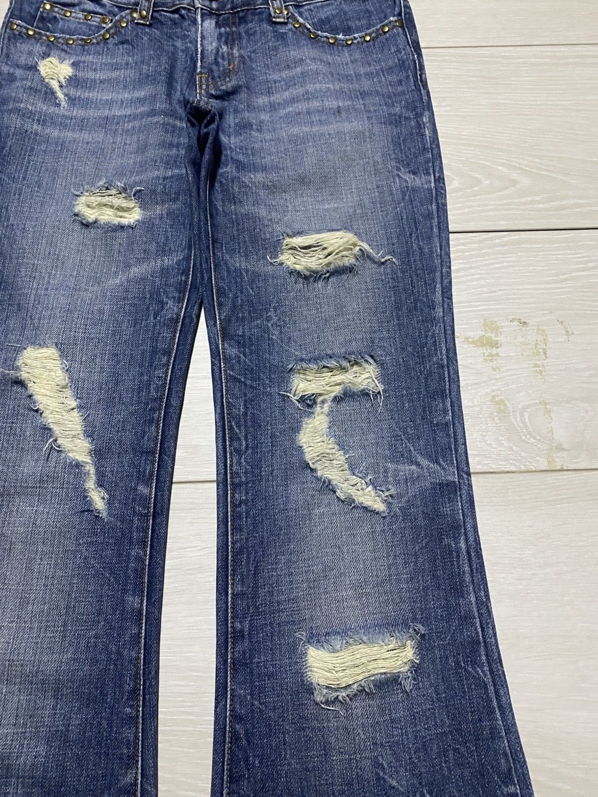 Tornado Mart Woman Layla Jean & Co Studded Y2K Flare Denim Size US 27 - 8 Thumbnail