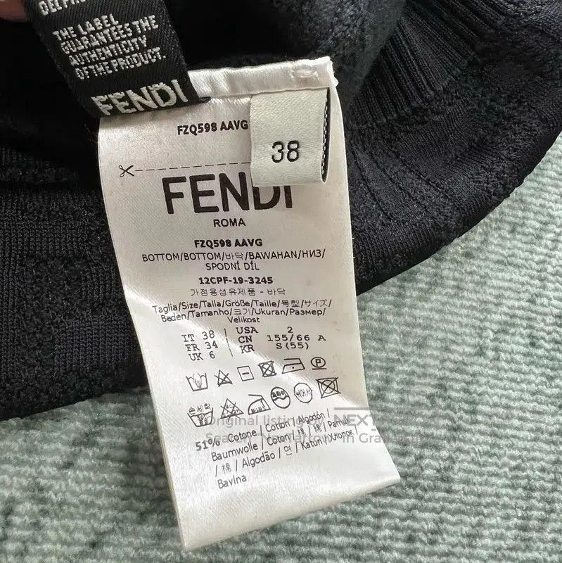 Fendi Fendi Black Cotton Letter Embroidered Midi Skirt . Size 23" - 5 Thumbnail