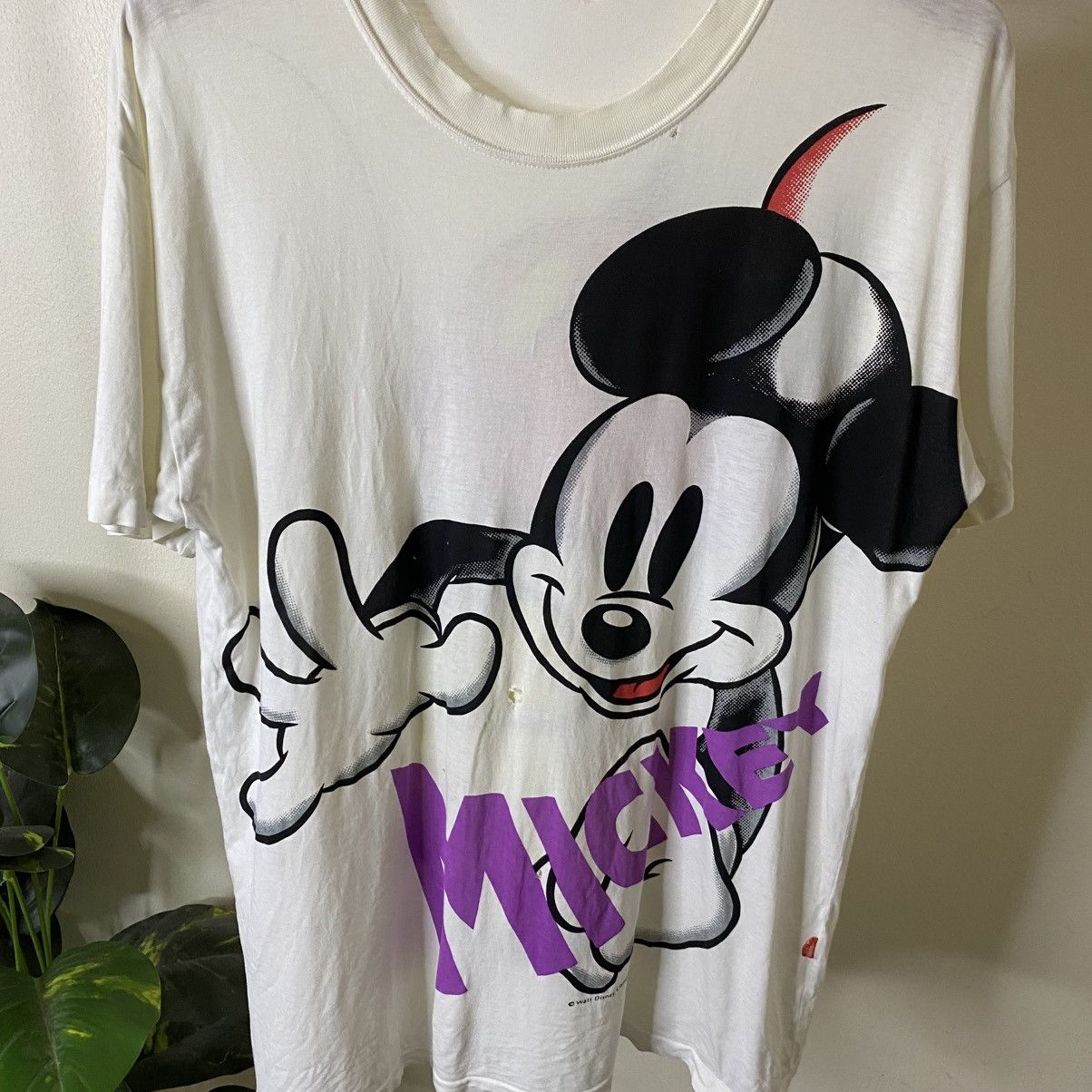 Mickey Mouse Vintage 1990s Walt Disney Company Mirror Print Graphic Tee Size US M / EU 48-50 / 2 - 2 Thumbnail