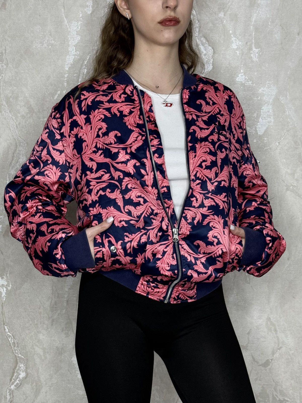 Adidas Adidas x The Farm Company Pink Floral Bomber Jacket Y2K Hype Size S / US 4 / IT 40 - 1 Thumbnail