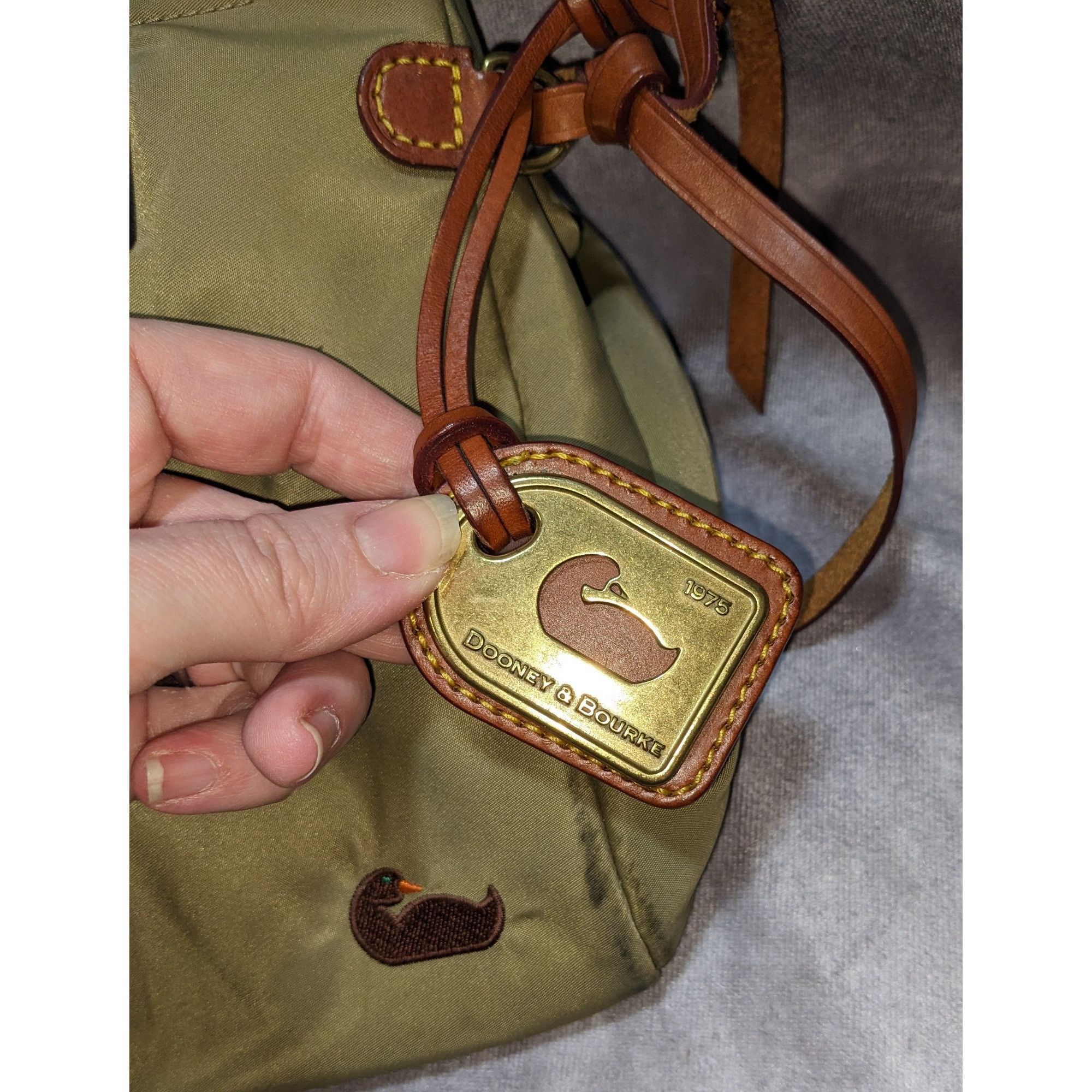 Dooney & Bourke Dooney & Bourke Nylon Shoulder Bag With Leather Straps Green Size ONE SIZE - 3 Thumbnail