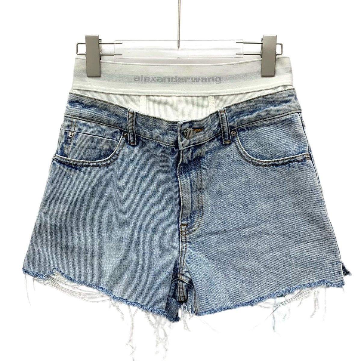 Alexander Wang Alexander Wang Light Blue Washed Cotton Casual Denim Shorts Size 26" / US 2 / IT 38 - 1 Thumbnail