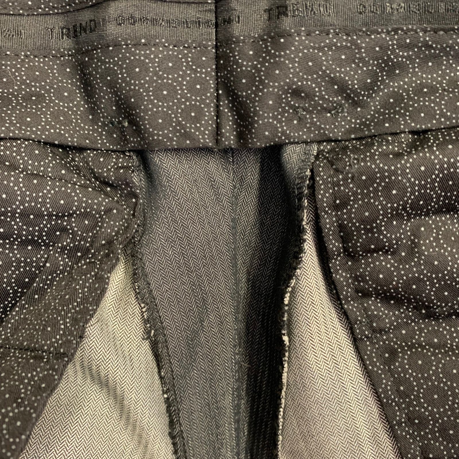 Corneliani Grey Charcoal Herringbone Cotton Silk Peak Lapel Suit Size 38R - 12 Thumbnail