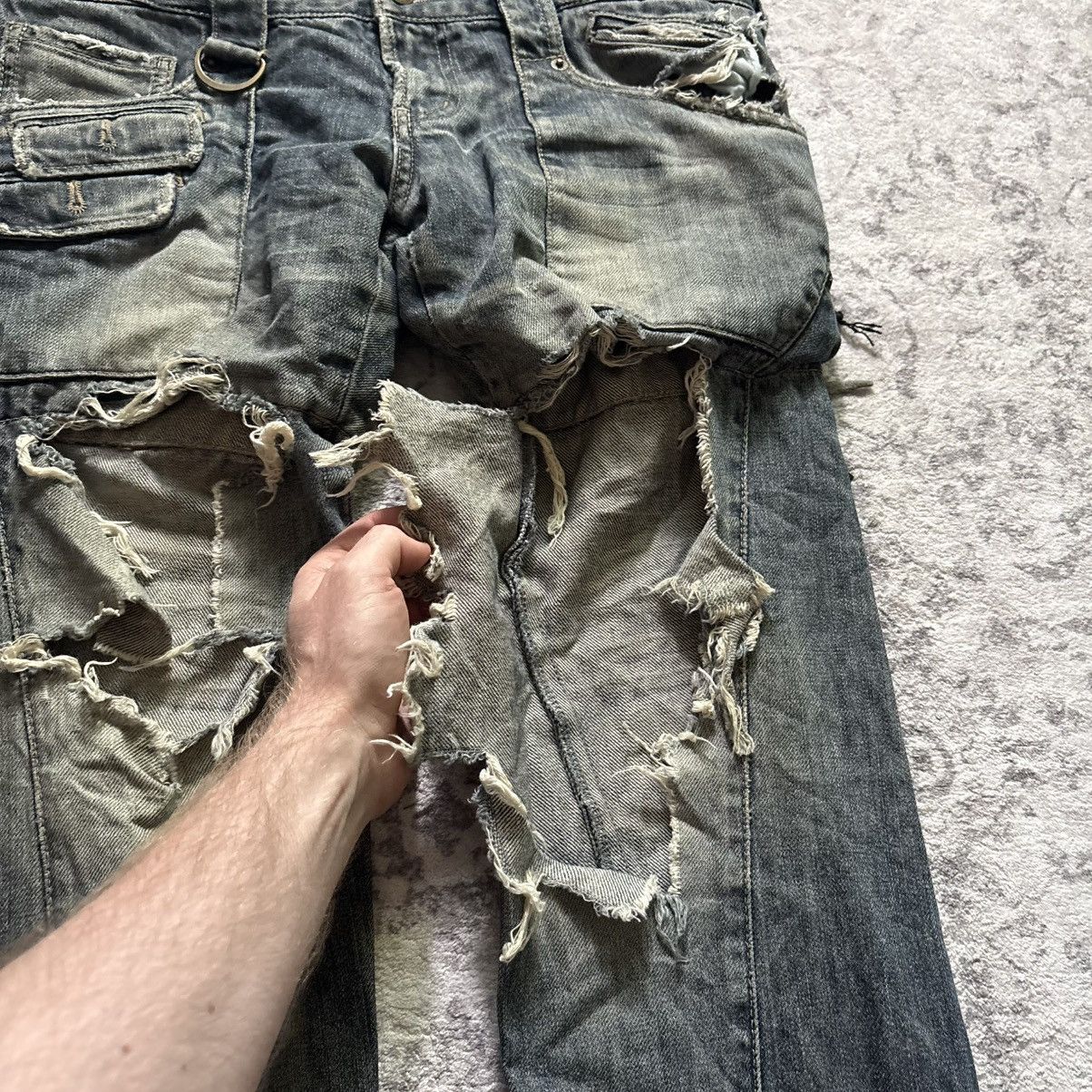 PPFM PPFM Double-Waisted Distressed Denim Blue Jeans | Size S Size US 30 / EU 46 - 3 Thumbnail