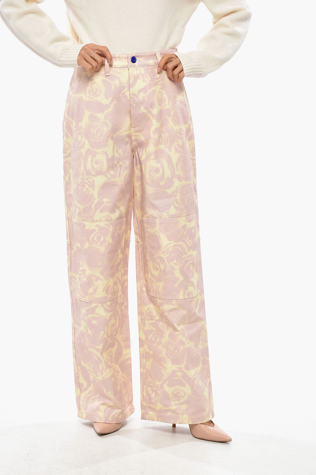 Burberry og1mm1225 Cotton Straight Fit Pant in Pink Size 27" / US 4 / IT 40 - 1 Thumbnail