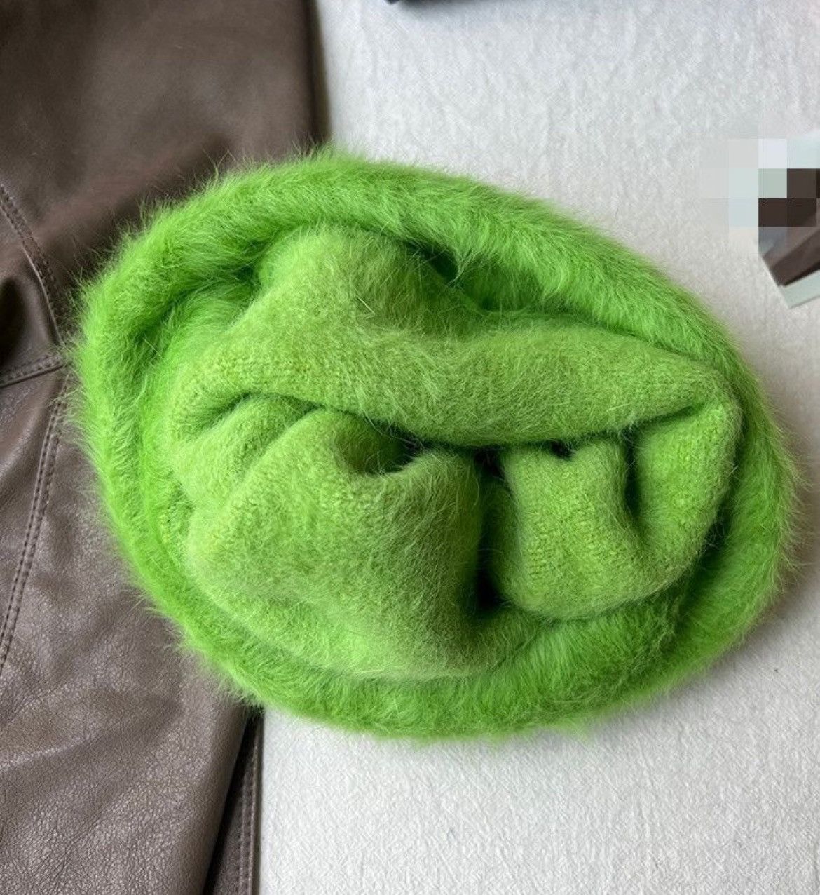Japanese Brand × Other Rabbit Green Fur Beanie Hat Size ONE SIZE - 4 Thumbnail