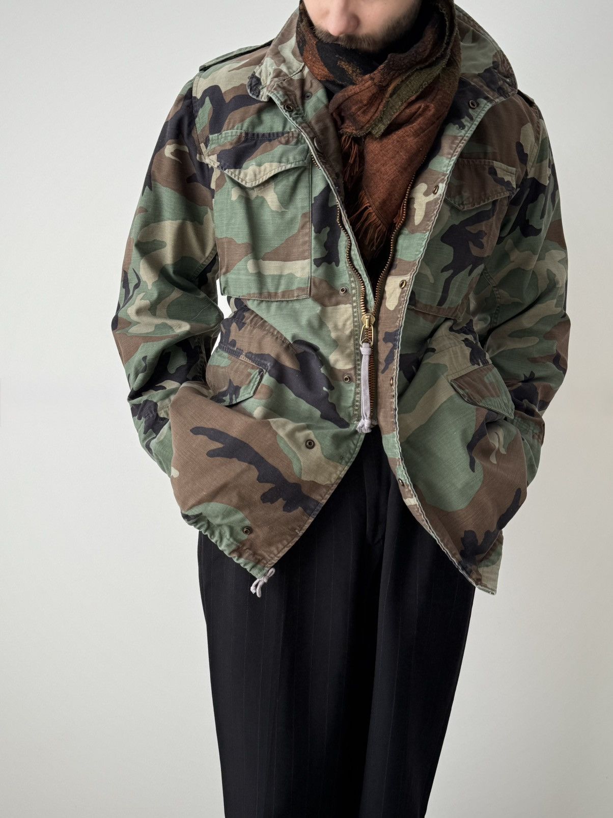 Vintage Vintage 1980s US Army M65 Woodland Camo Field Jacket Size US M / EU 48-50 / 2 - 1 Thumbnail