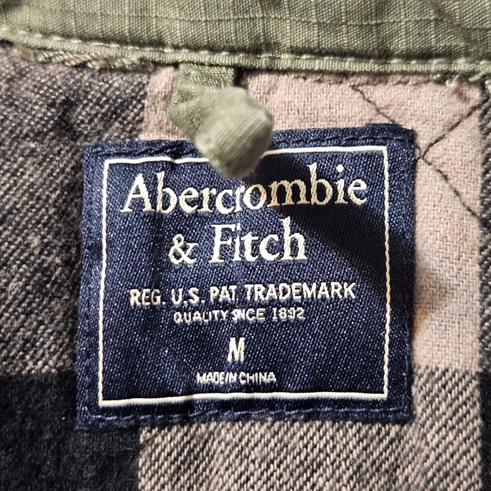 Abercrombie & Fitch Abercrombie & Fitch Mens Medium Jacket Plaid Lined Khaki Green Field Military Size US M / EU 48-50 / 2 - 6 Thumbnail