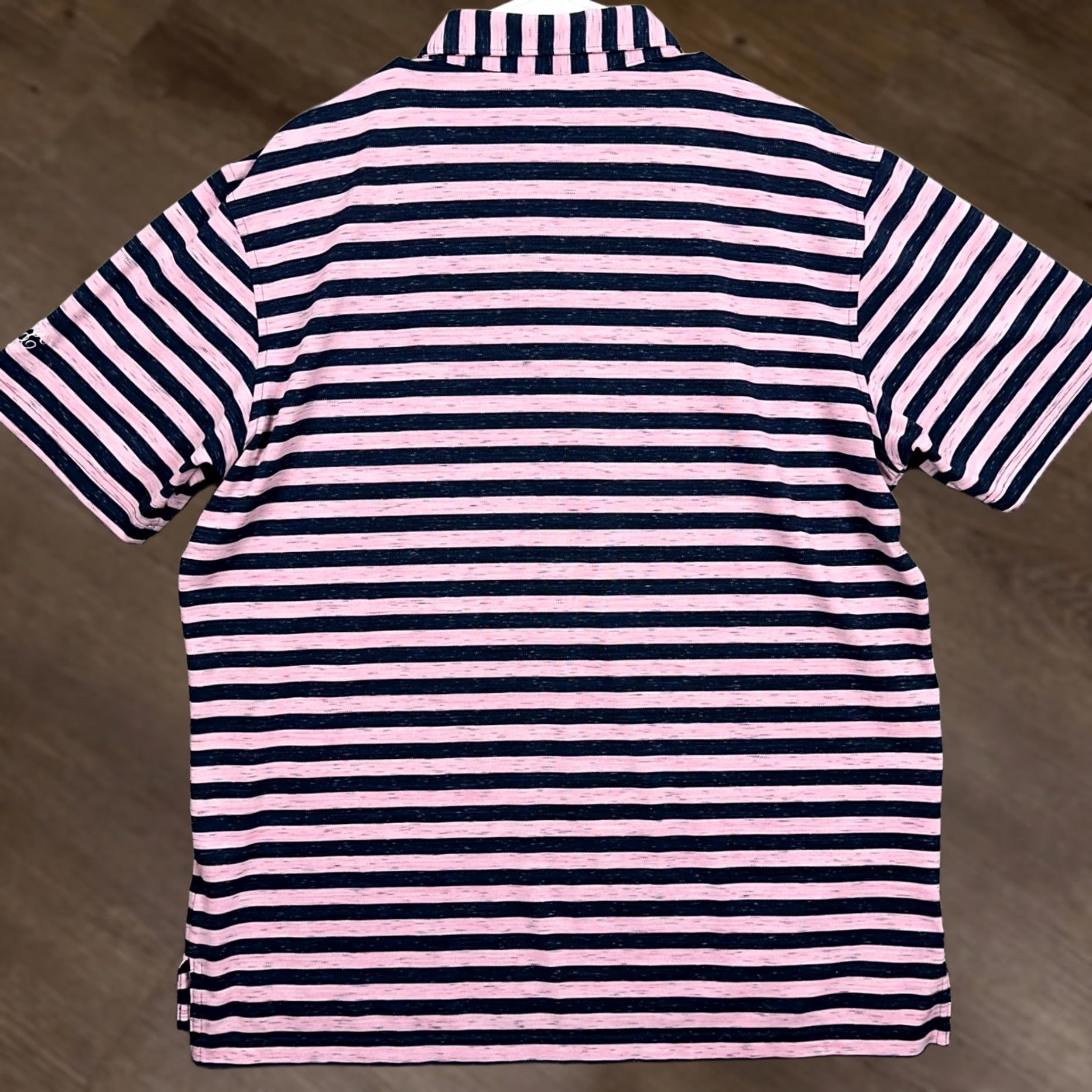 Peter Millar Peter Millar Summer Comfort Shirt Polo Mens Large Pink Striped Rugby Golf Stretch Size US L / EU 52-54 / 3 - 1 Thumbnail
