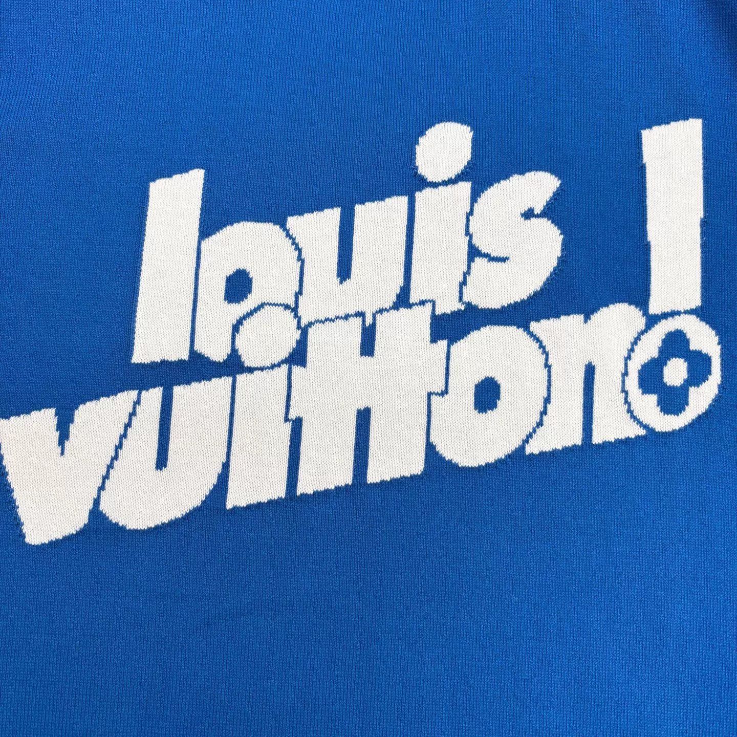 Louis Vuitton LV Blue Knit Logo T-Shirt L NWT Size US L / EU 52-54 / 3 - 4 Thumbnail