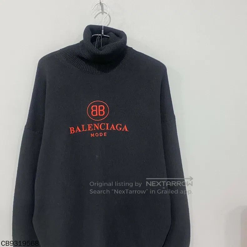 Balenciaga Balenciaga Embroidered double B high neck sweater Size XXS / US 00 / IT 34 - 1 Thumbnail