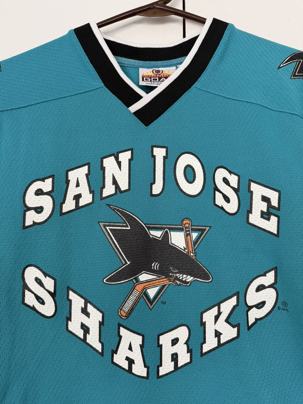 NHL SAN JOSE SHARKS WINNING GOAL JERSEY NOLAN NHL VINTAGE 90S Size US M / EU 48-50 / 2 - 5 Thumbnail
