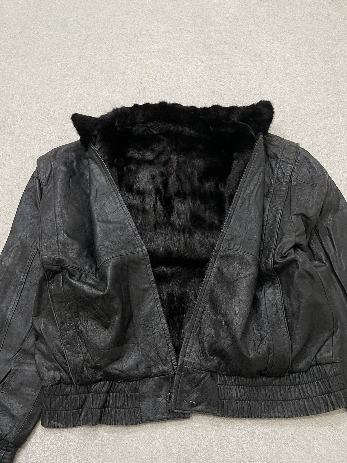 14th Addiction 2000s Black Leather Jacket Fur Vkei If6was9 LGB Heavy Winter Size US L / EU 52-54 / 3 - 6 Thumbnail