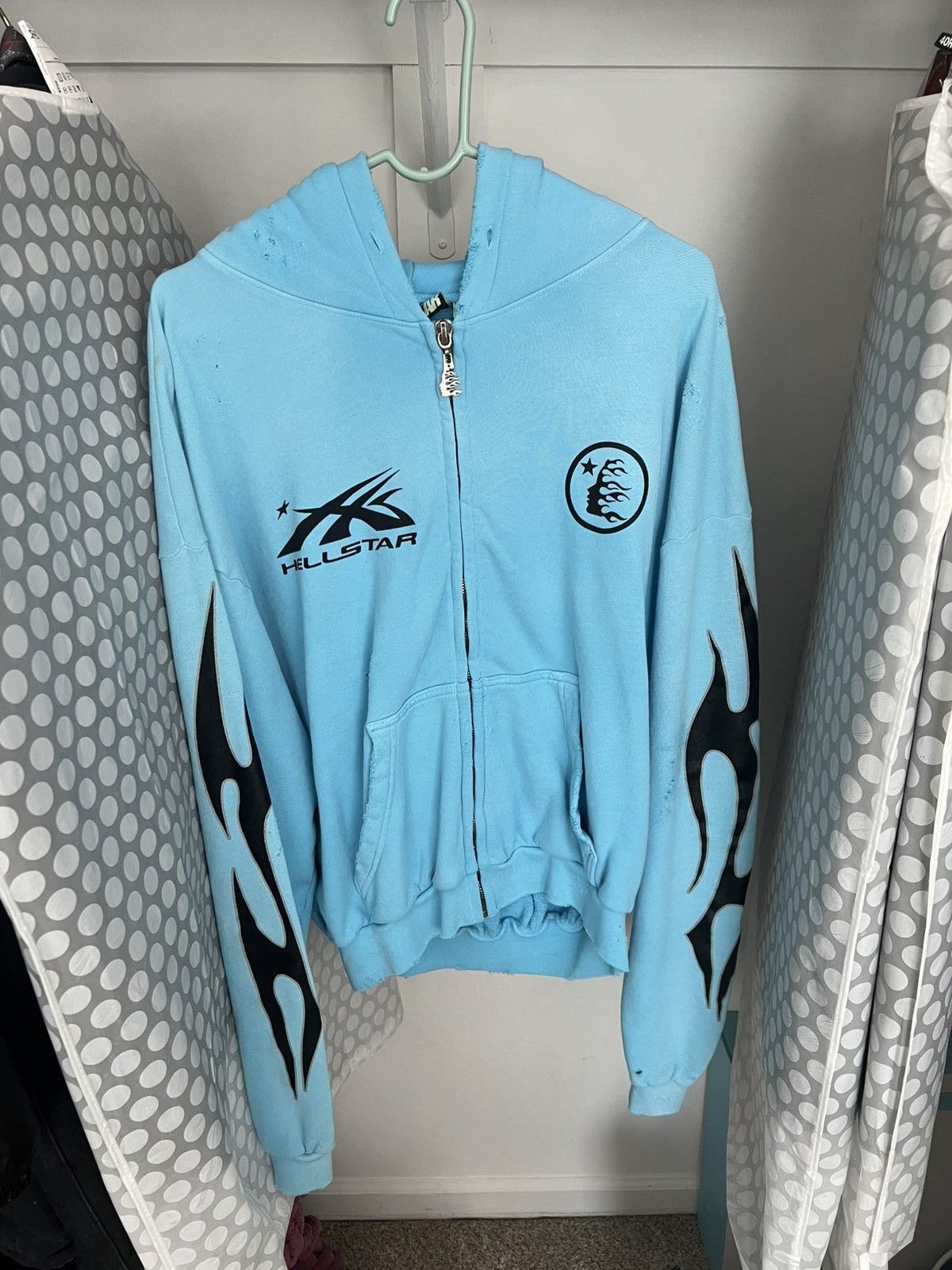 HELLSTAR Hellstar baby Blue Zip up hoodie Size US XS / EU 42 / 0 - 1 Thumbnail