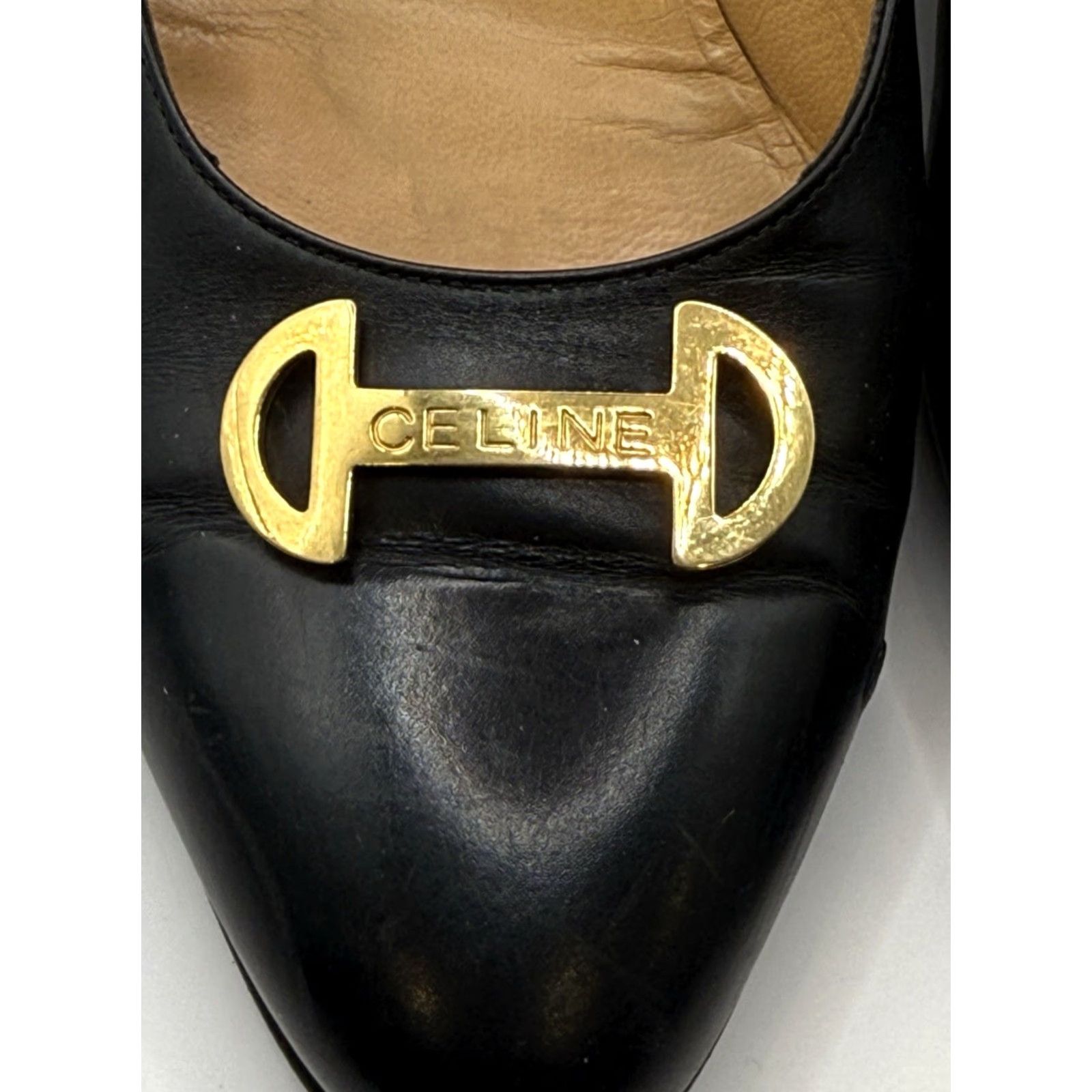 Celine VINTAGE CELINE Horsebit Metal Leather Pumps Women Black US 5.5-6 22.5 Shoes Size US 5.5 / IT 35.5 - 4 Thumbnail