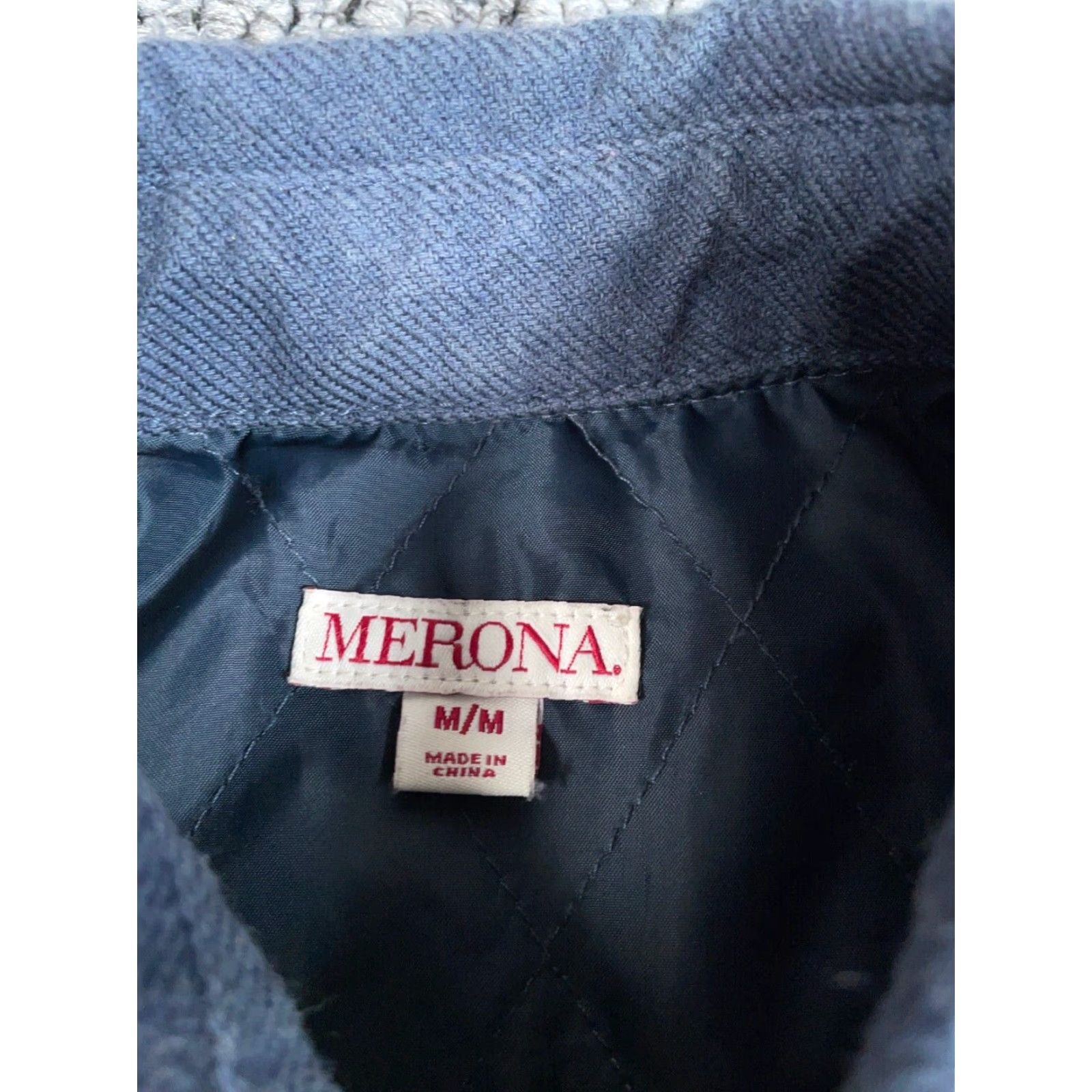 Merona Workwear Style Quilted Flannel Shirt Jacket Blue Medium Adult Grunge Insulated Size US M / EU 48-50 / 2 - 3 Thumbnail