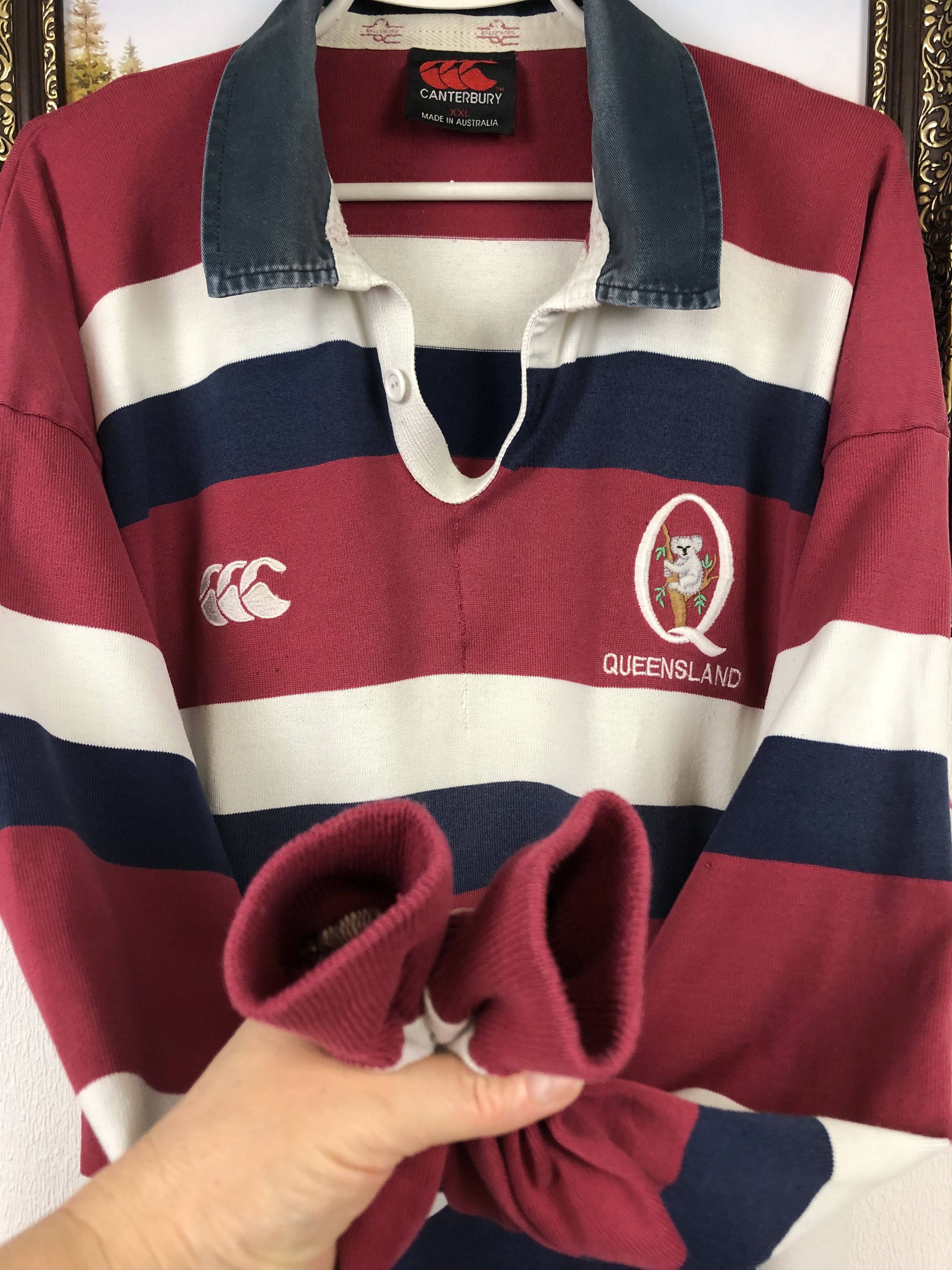 Canterbury of New Zealand Vintage Queensland Jersey Canterbury Shirt Long Sleeve Hype Size US XXL / EU 58 / 5 - 5 Thumbnail