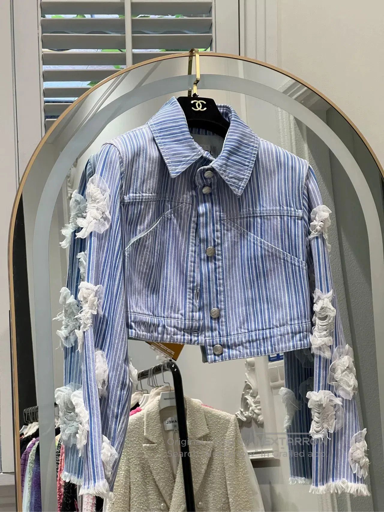Chanel Chanel 2018 Waterfall Blue Denim Jacket. Size US S / EU 44-46 / 1 - 1 Thumbnail