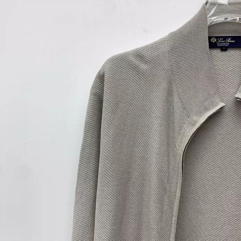 Loro Piana LORO PIANA Brown and gray zipper long sleeve knitted cardi Size M / US 6-8 / IT 42-44 - 3 Thumbnail