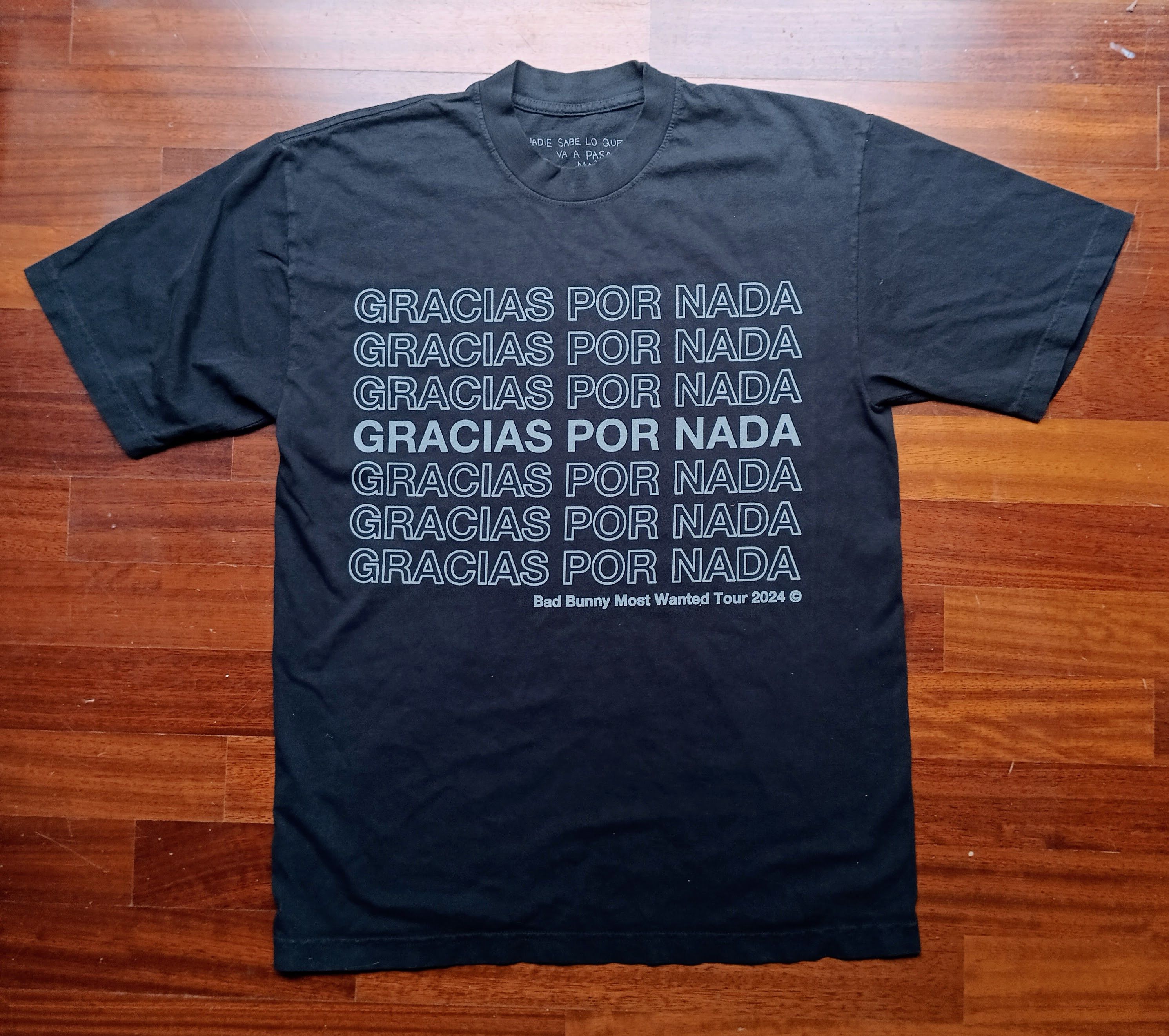 Other Bad Bunny Most Wanted Tour 2024 "Gracias Por Nada" Tee Size US M / EU 48-50 / 2 - 2 Thumbnail