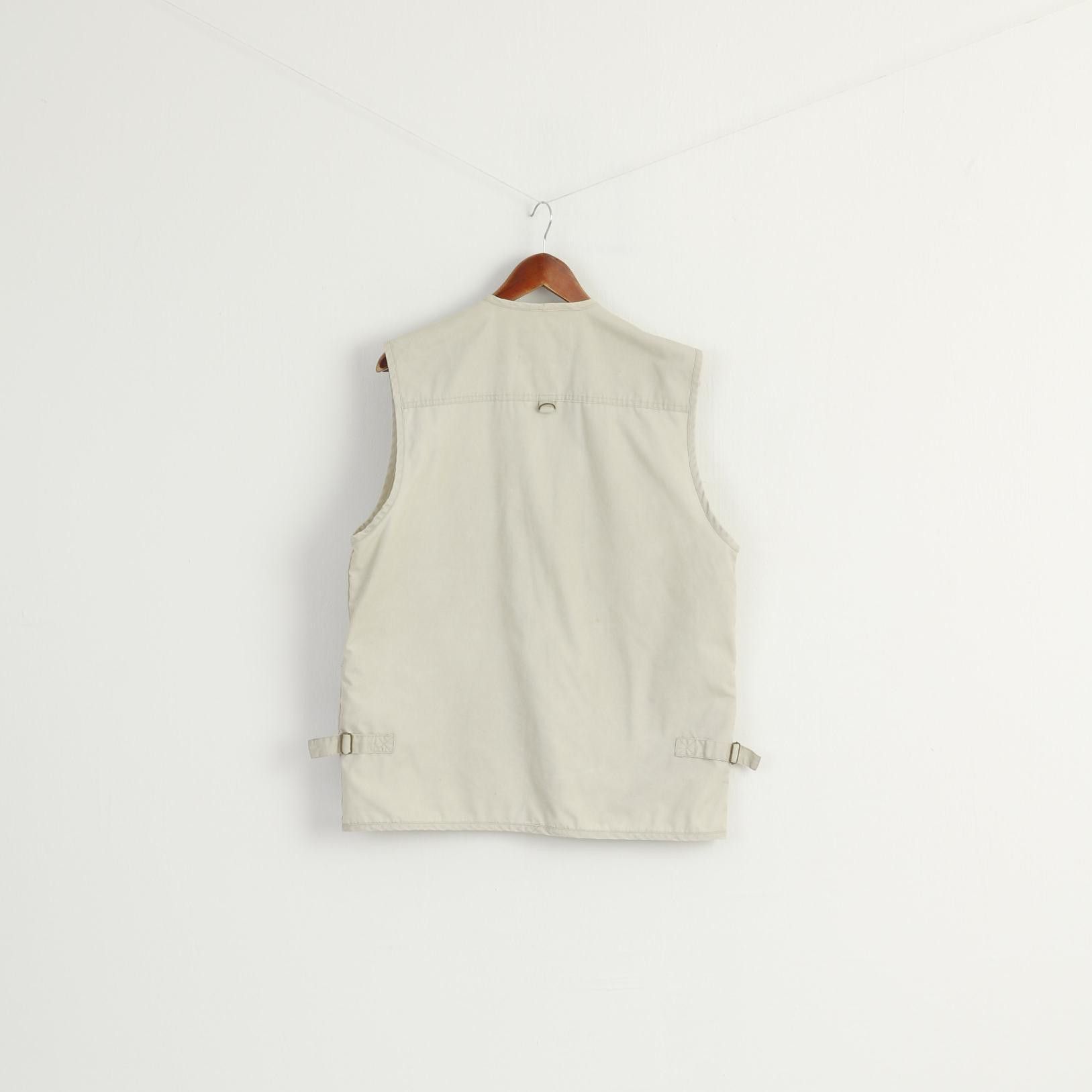 Vintage HD Sport & Classic Men L Waistcoat Beige 100% Cotton 7593 Size US L / EU 52-54 / 3 - 6 Thumbnail