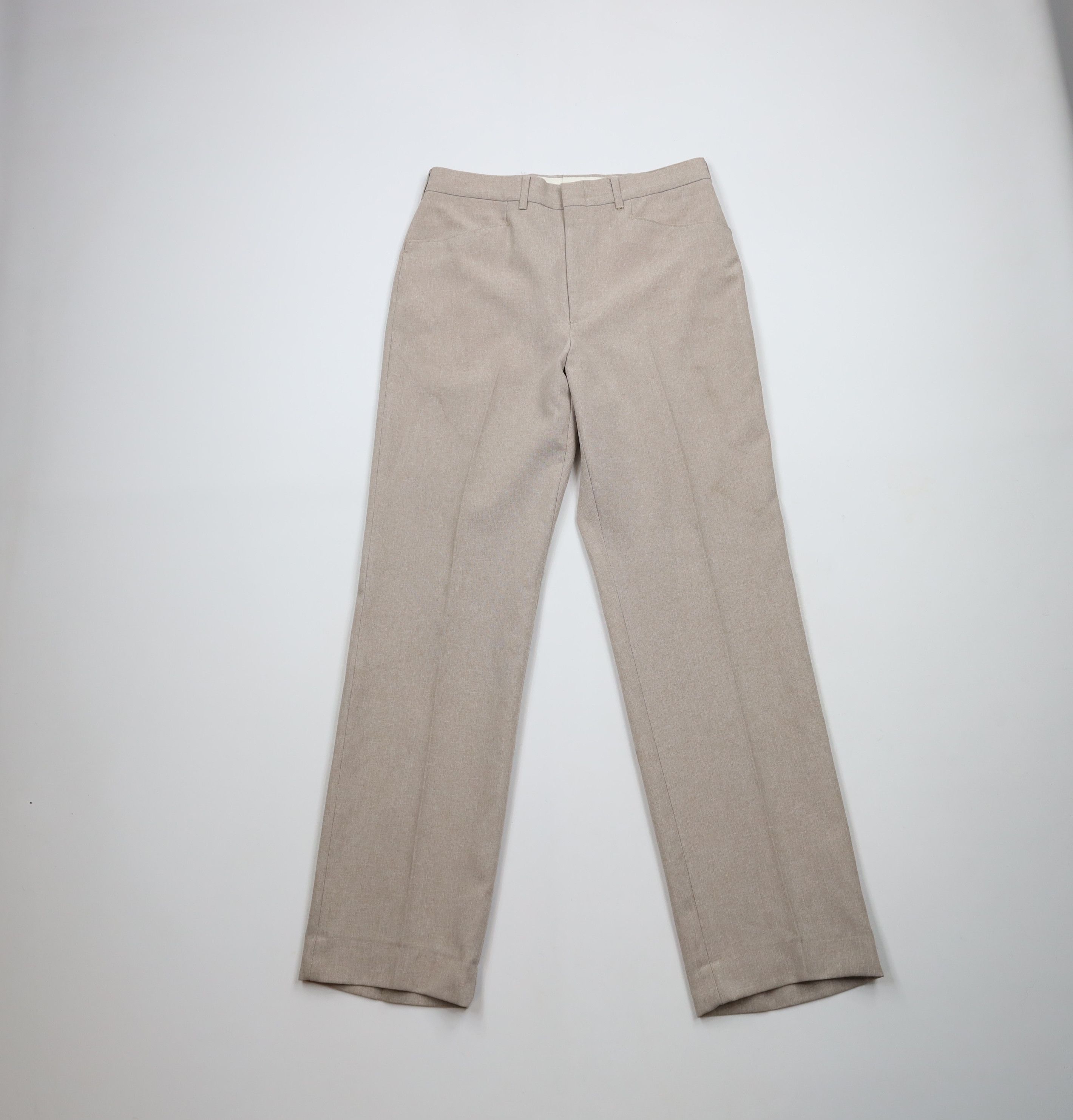 Vintage Vintage 70s Streetwear Wide Leg Chino Pants Oatmeal Brown Size US 30 / EU 46 - 1 Thumbnail