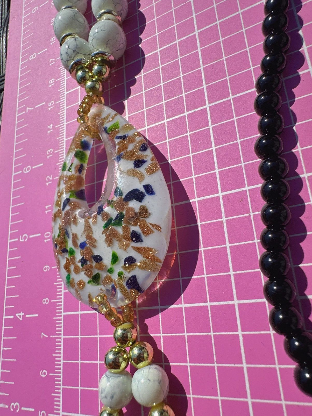 Designer ANN TAYLOR white teardrop pendant sparking long necklace Size ONE SIZE - 4 Thumbnail