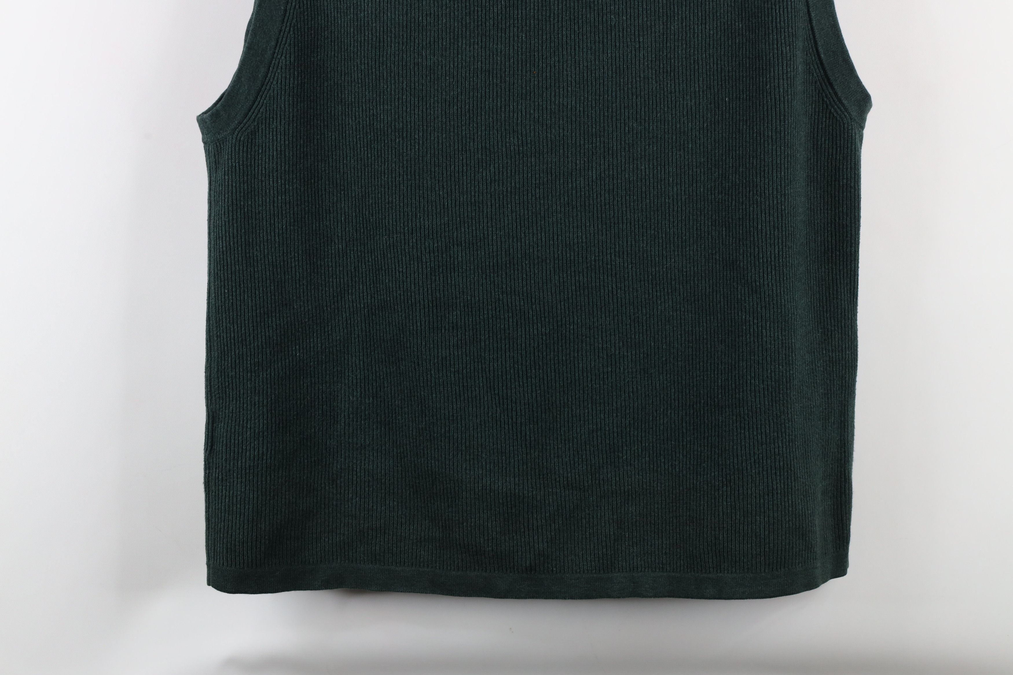 Eddie Bauer × Vintage Vintage 90s Eddie Bauer Ribbed Sweater Vest Green Cotton Size US L / EU 52-54 / 3 - 8 Thumbnail