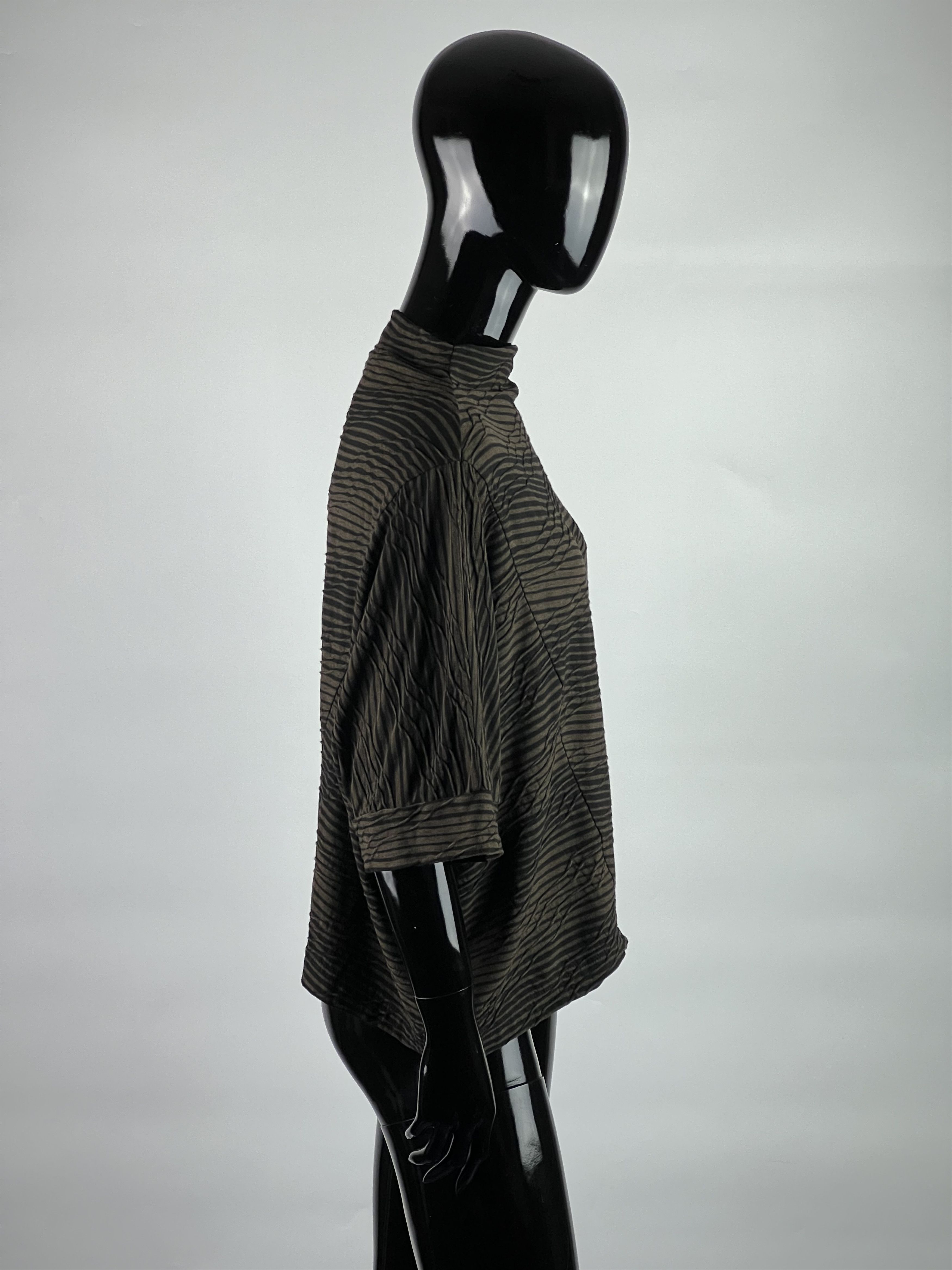 Designer OSKA Asymmetrical Striped Top Blouse Size 2 Size M / US 6-8 / IT 42-44 - 2 Thumbnail