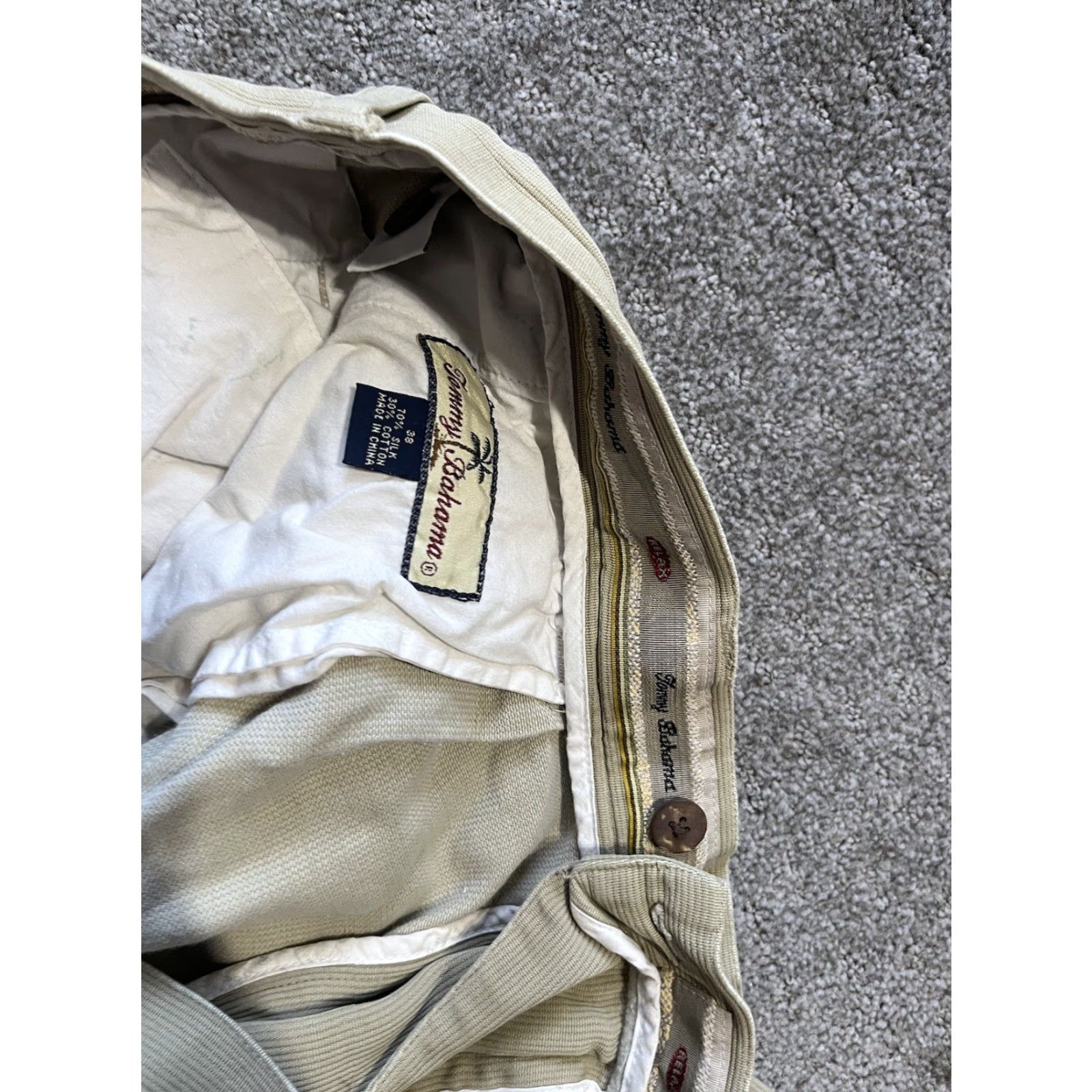 Tommy Bahama Tommy Bahama Pants Mens 38x27 Beige Silk Chino Trousers Flat Front Pleated Size US 38 / EU 54 - 5 Thumbnail