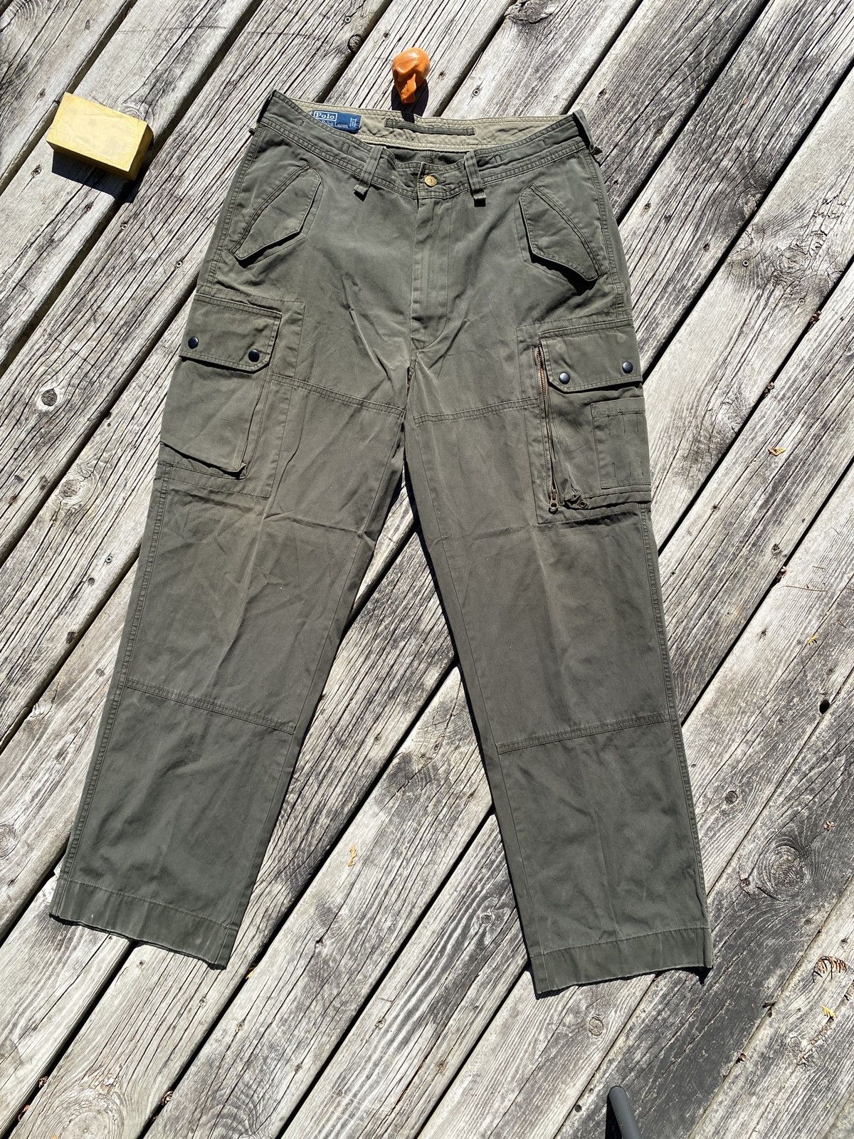Polo Ralph Lauren × Vintage Polo Ralph Lauren olive green cargo pants 36 Size US 36 / EU 52 - 1 Thumbnail