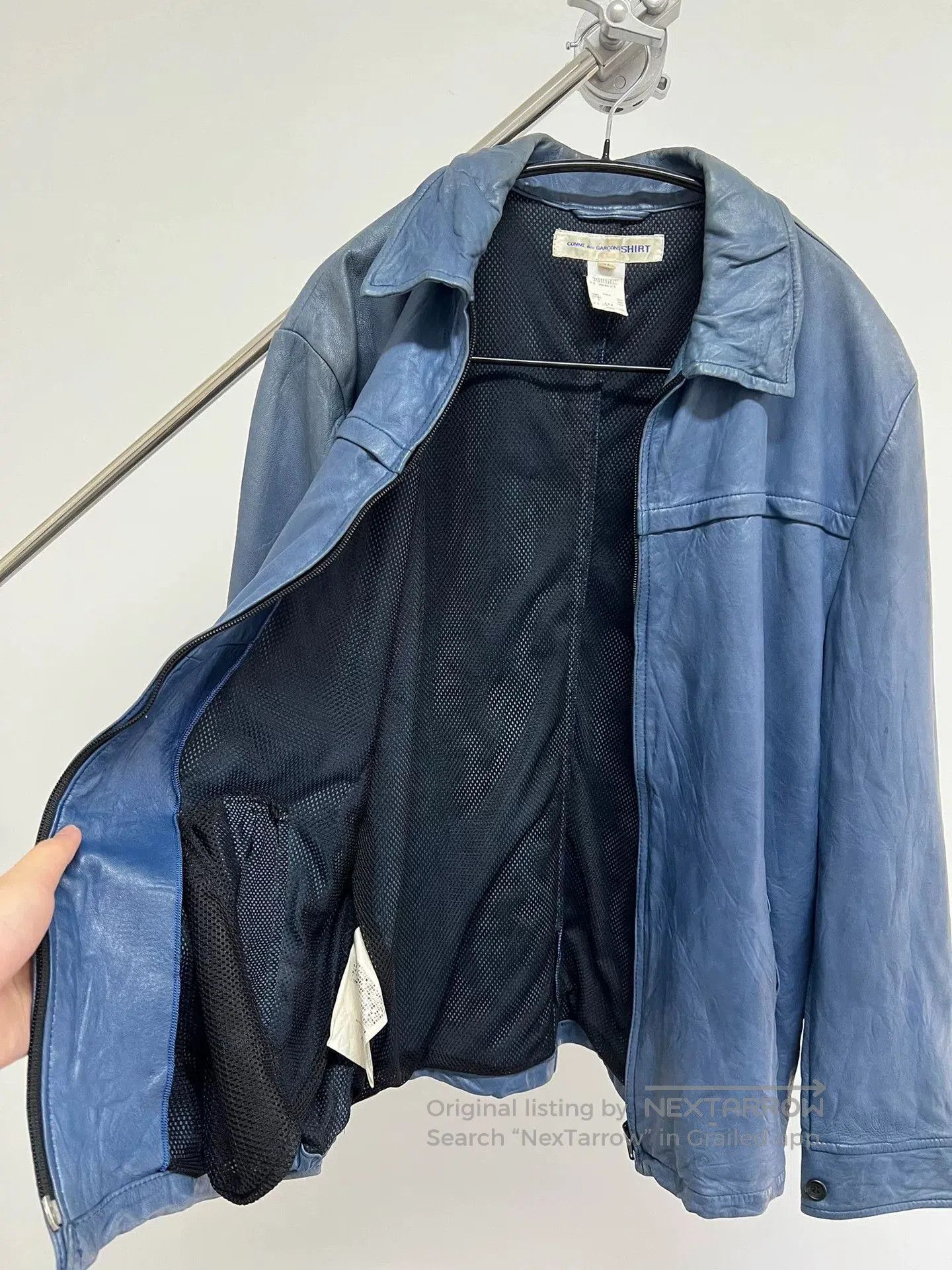 Comme des Garcons Comme des Garçons Blue Leather Jacket. Size US M / EU 48-50 / 2 - 8 Thumbnail