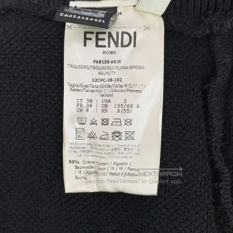 Fendi Fendi Black Cotton Casual Pants for Women . Size 23" - 7 Thumbnail