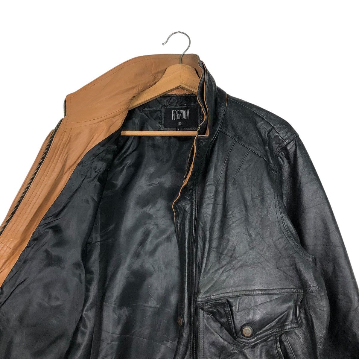 Aero Leathers 🔥VINTAGE BIKER LEATHER JACKET FREEDOM MINK COLLAR Size US L / EU 52-54 / 3 - 14 Thumbnail