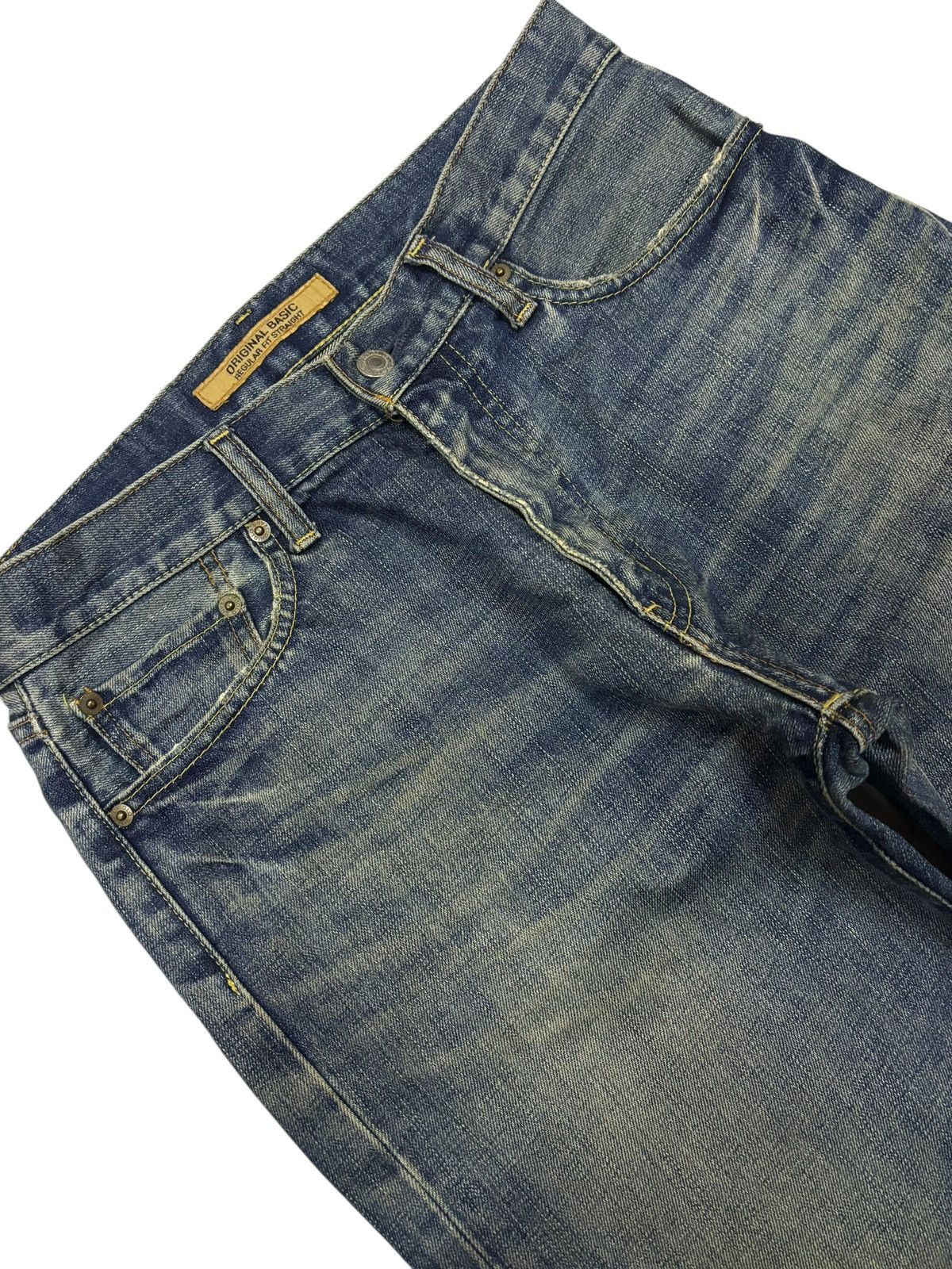 Japanese Brand × Kaihara Denim Vintage Kaihara Uniqlo S-002 Faded Splash Jeans Size US 30 / EU 46 - 3 Thumbnail