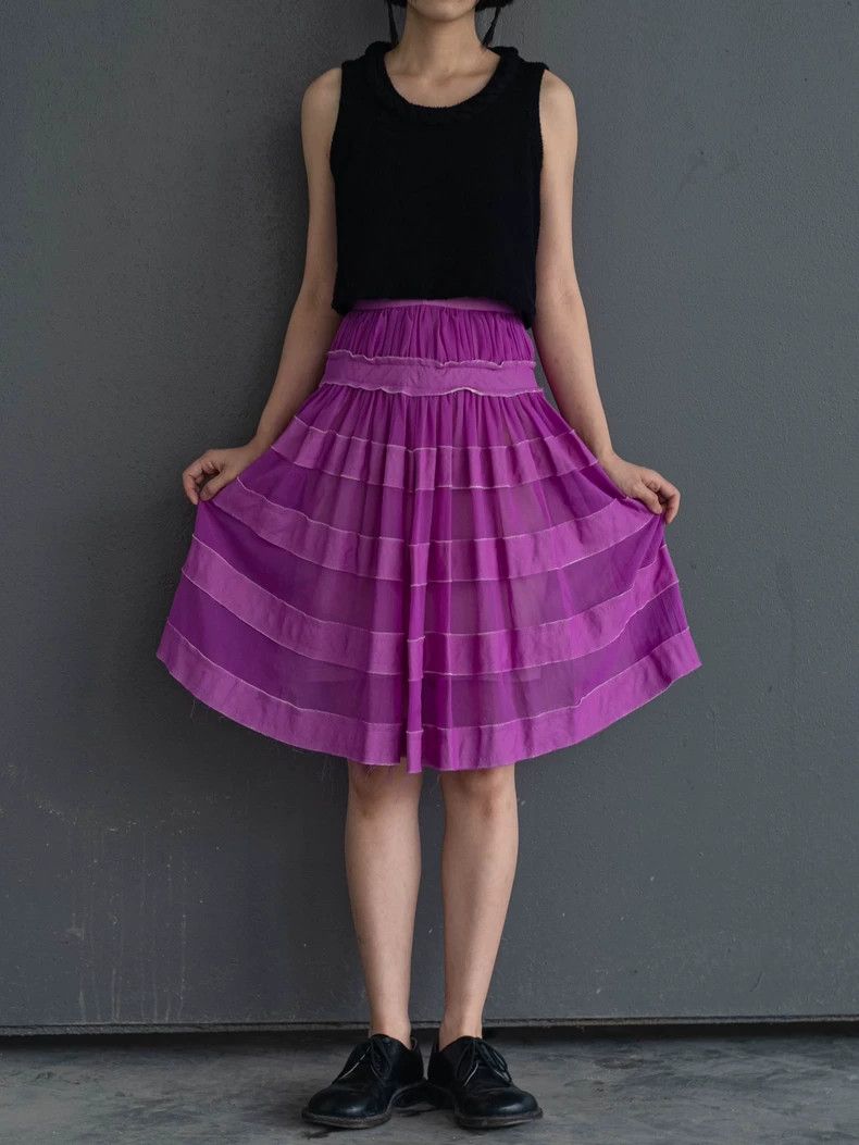 Comme des Garcons Comme Des Garcons size S Purple stitching skirt Size 22" - 3 Thumbnail