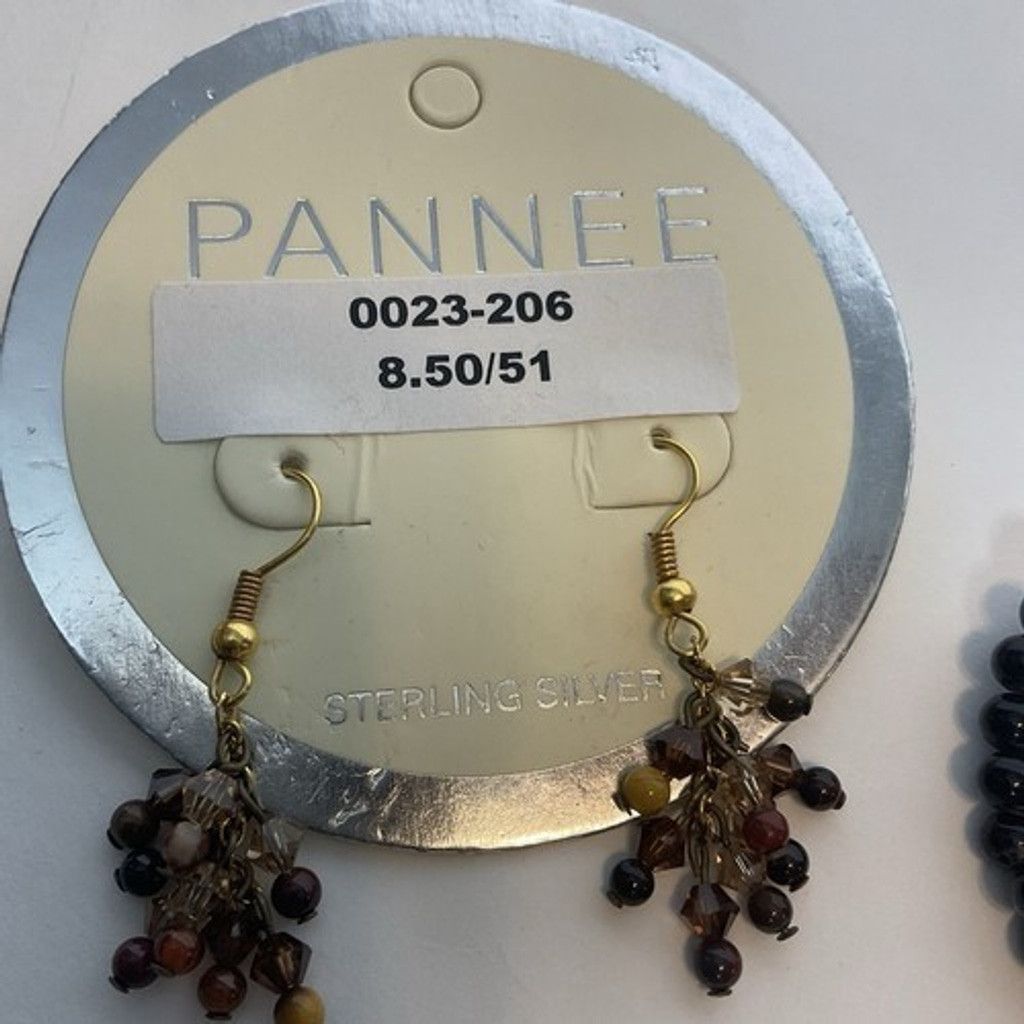 Other Pannee Loop /Hoop Macrame Earrings Brown & Beaded Dangle Size ONE SIZE - 4 Thumbnail