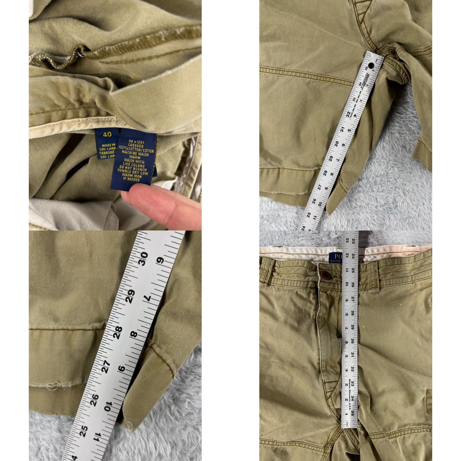 Polo Ralph Lauren Polo Ralph Lauren Shorts Men 40 Green Cargo Twill Cotton Regular Inseam 10in Waist 39in Solid Mens Size US L / EU 52-54 / 3 - 8 Thumbnail